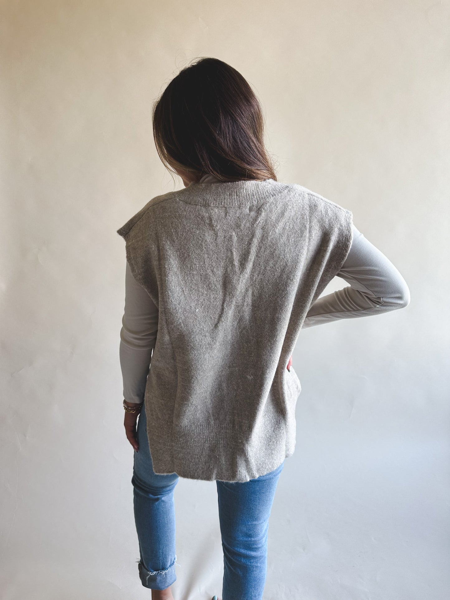 Oversized Oatmeal Sweater Vest