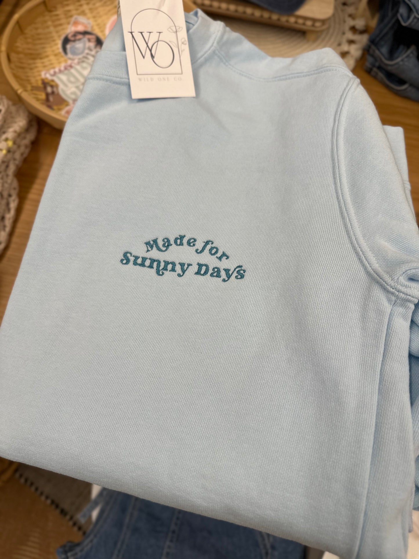 Made For Sunny Days Embroidered Crew