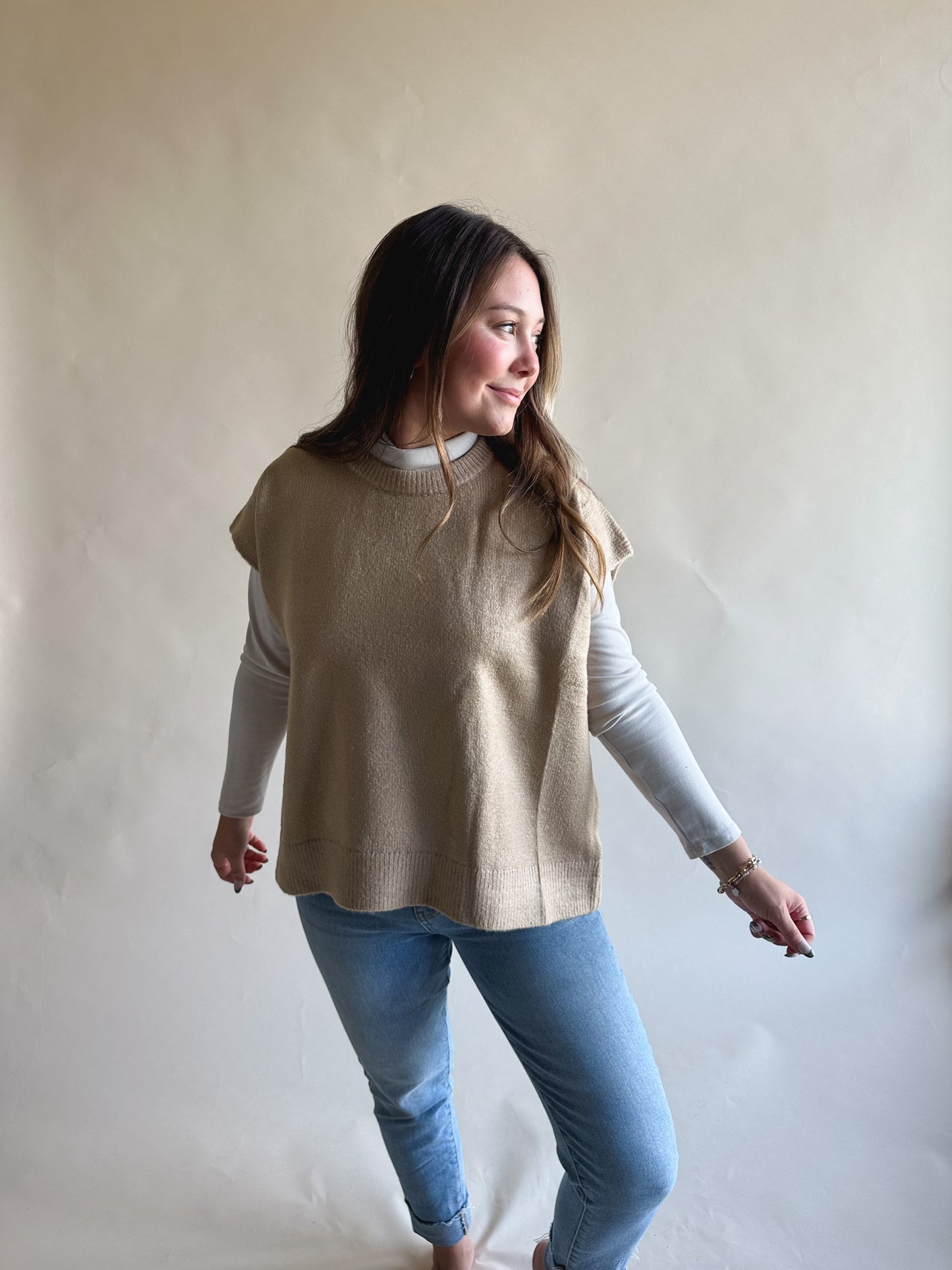 Taupe Soft Touch Sweater Vest