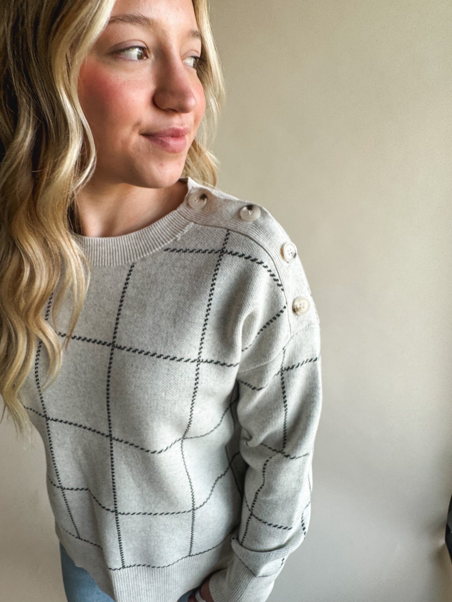 Grid Pattern Sweater