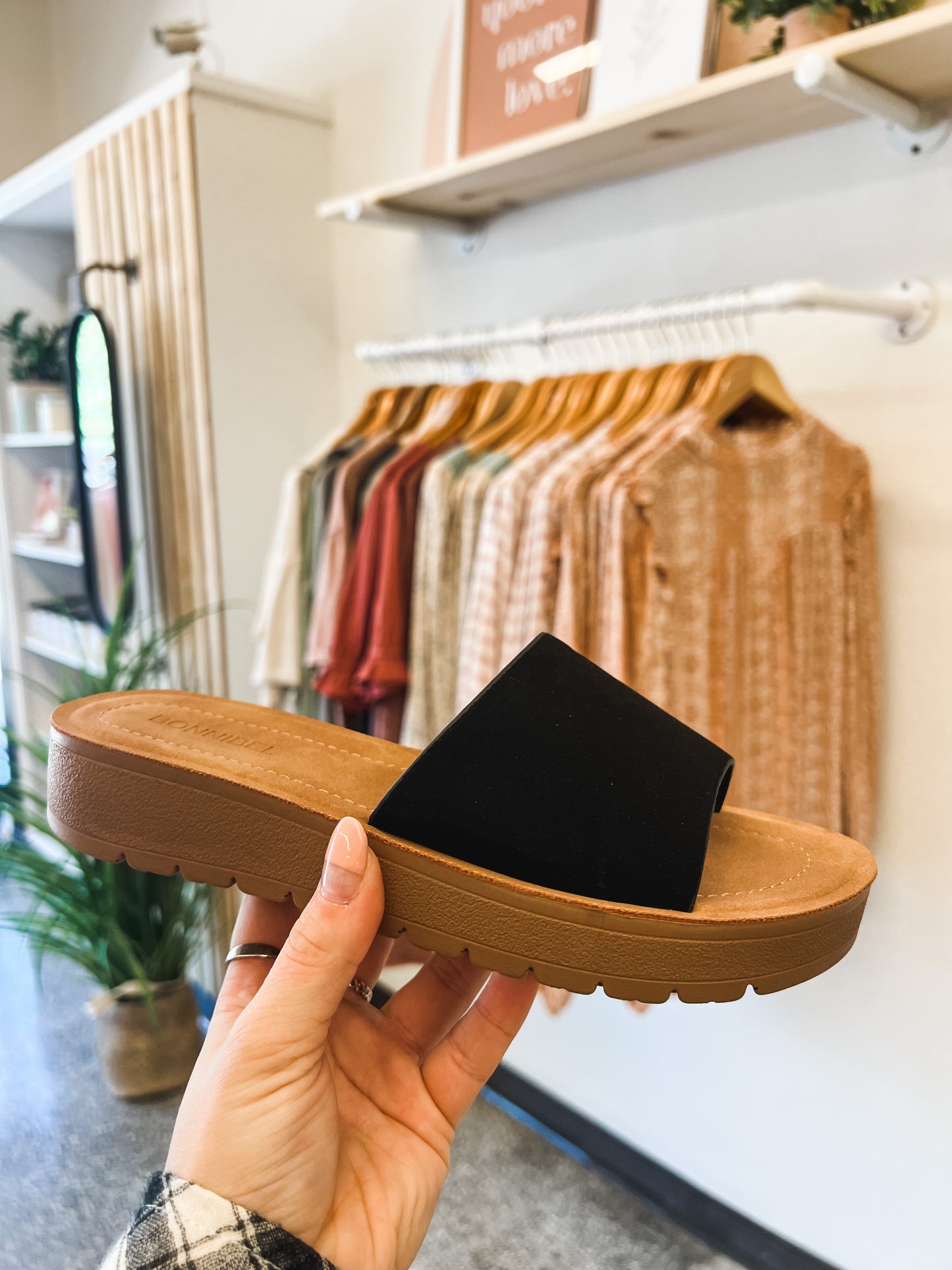 Black Upper Wedge Sandal