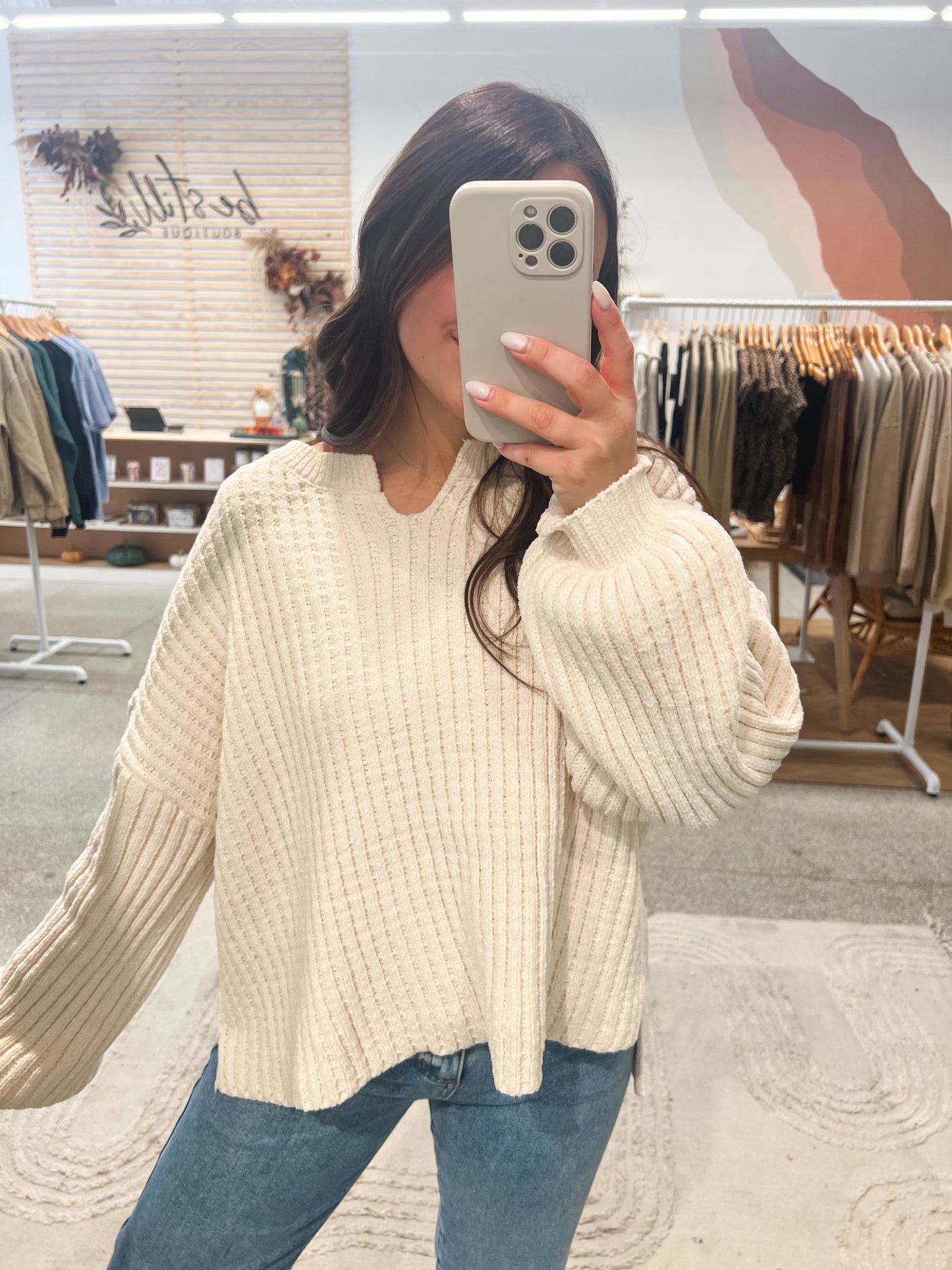 Ivory Chenille Sweater
