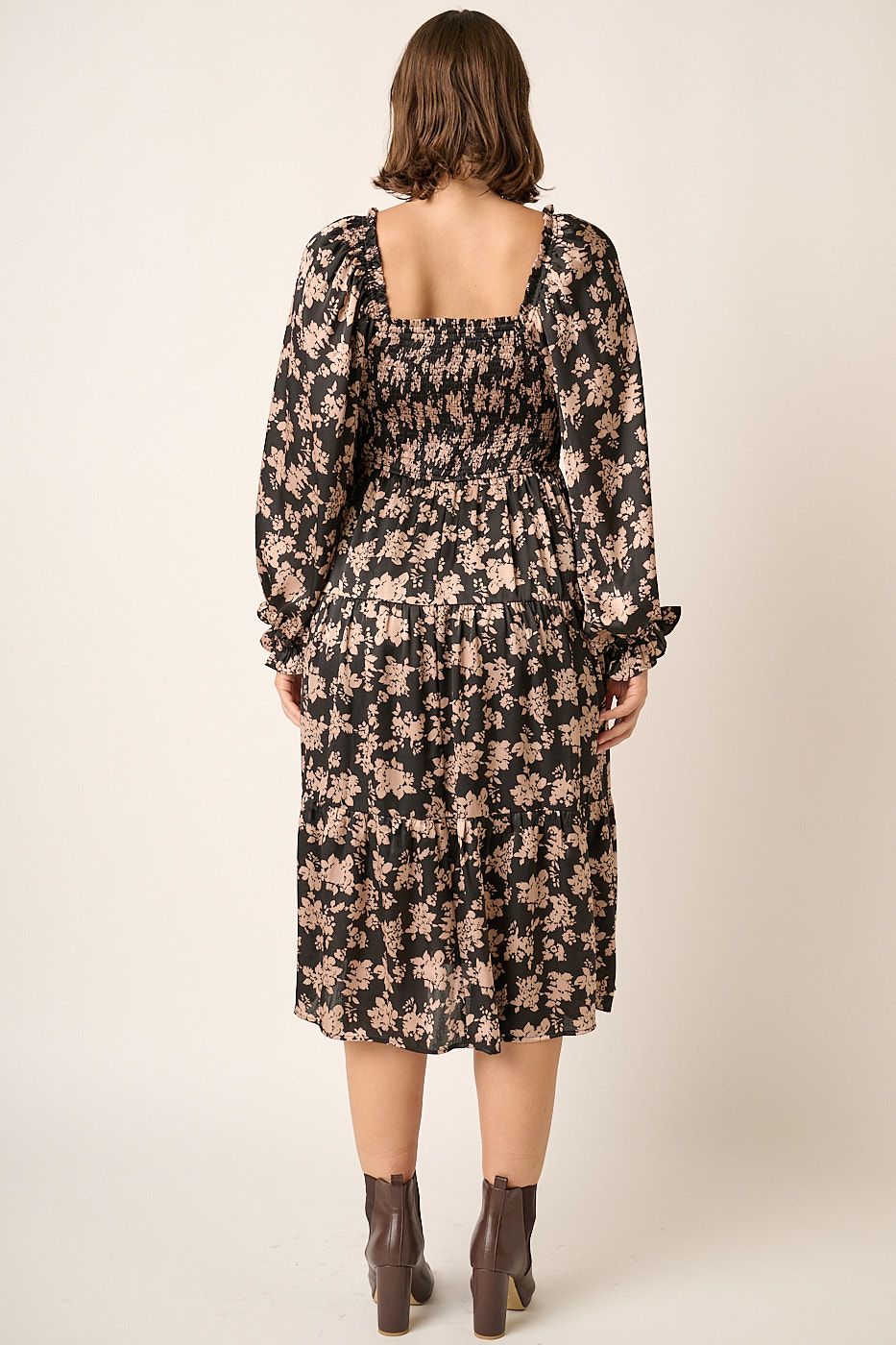 Plus Satin Flower Midi Dress