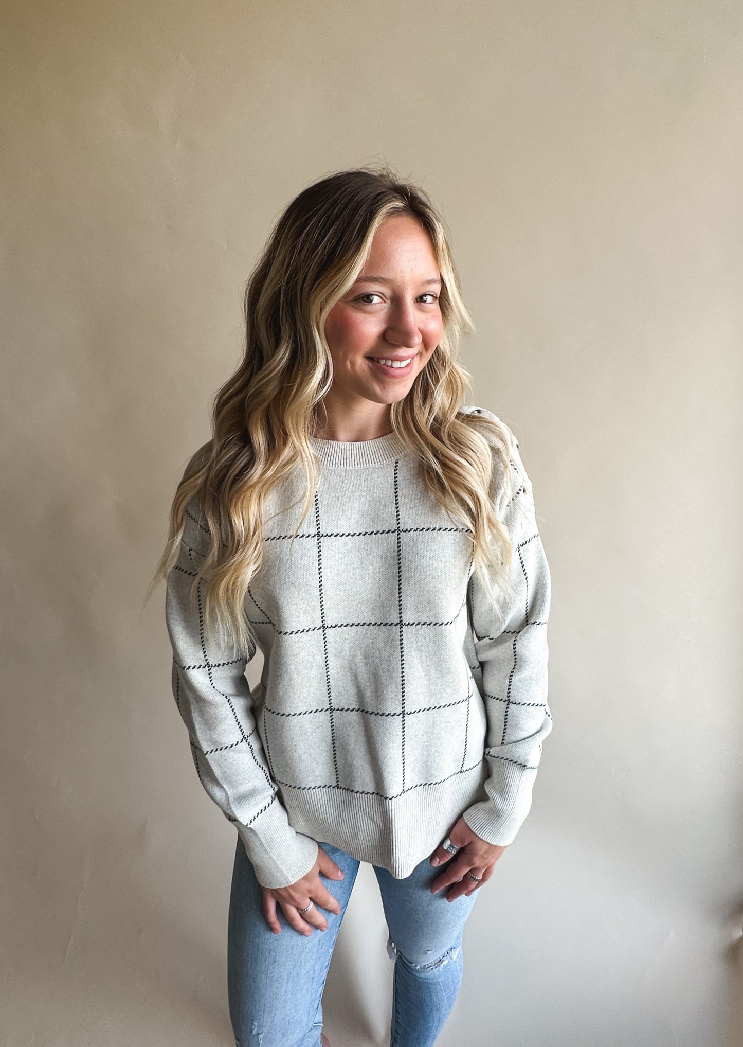 Grid Pattern Sweater