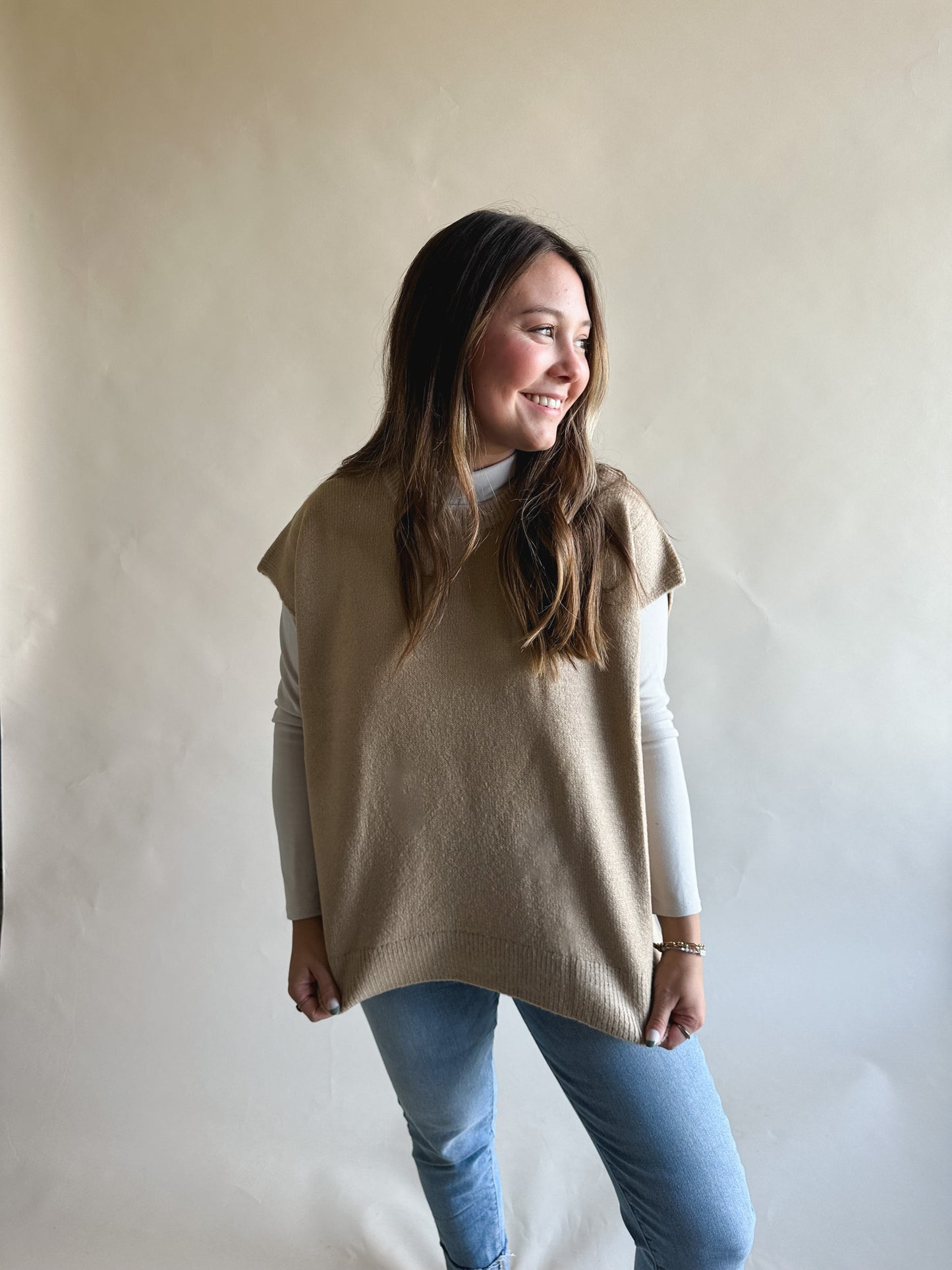 Taupe Soft Touch Sweater Vest