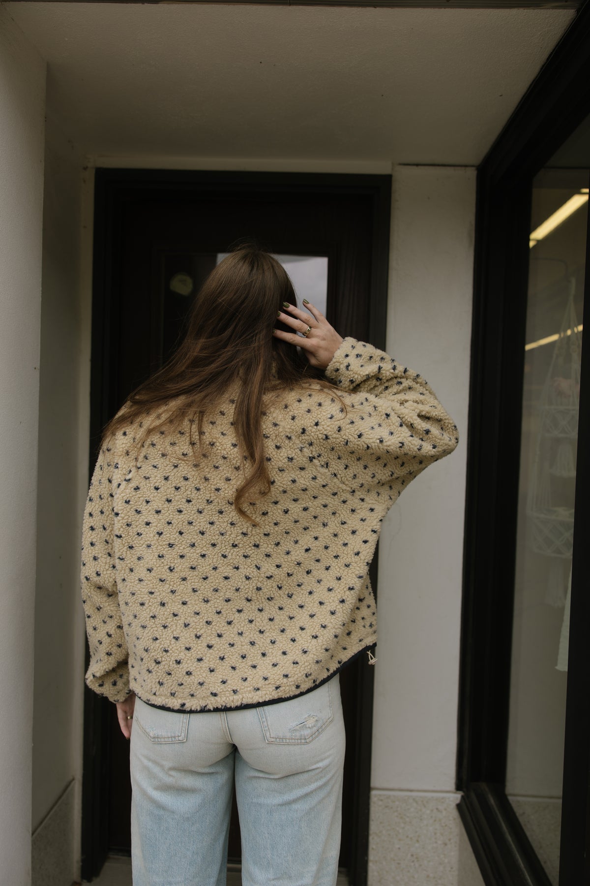 Taupe & Navy Fleece Jacket
