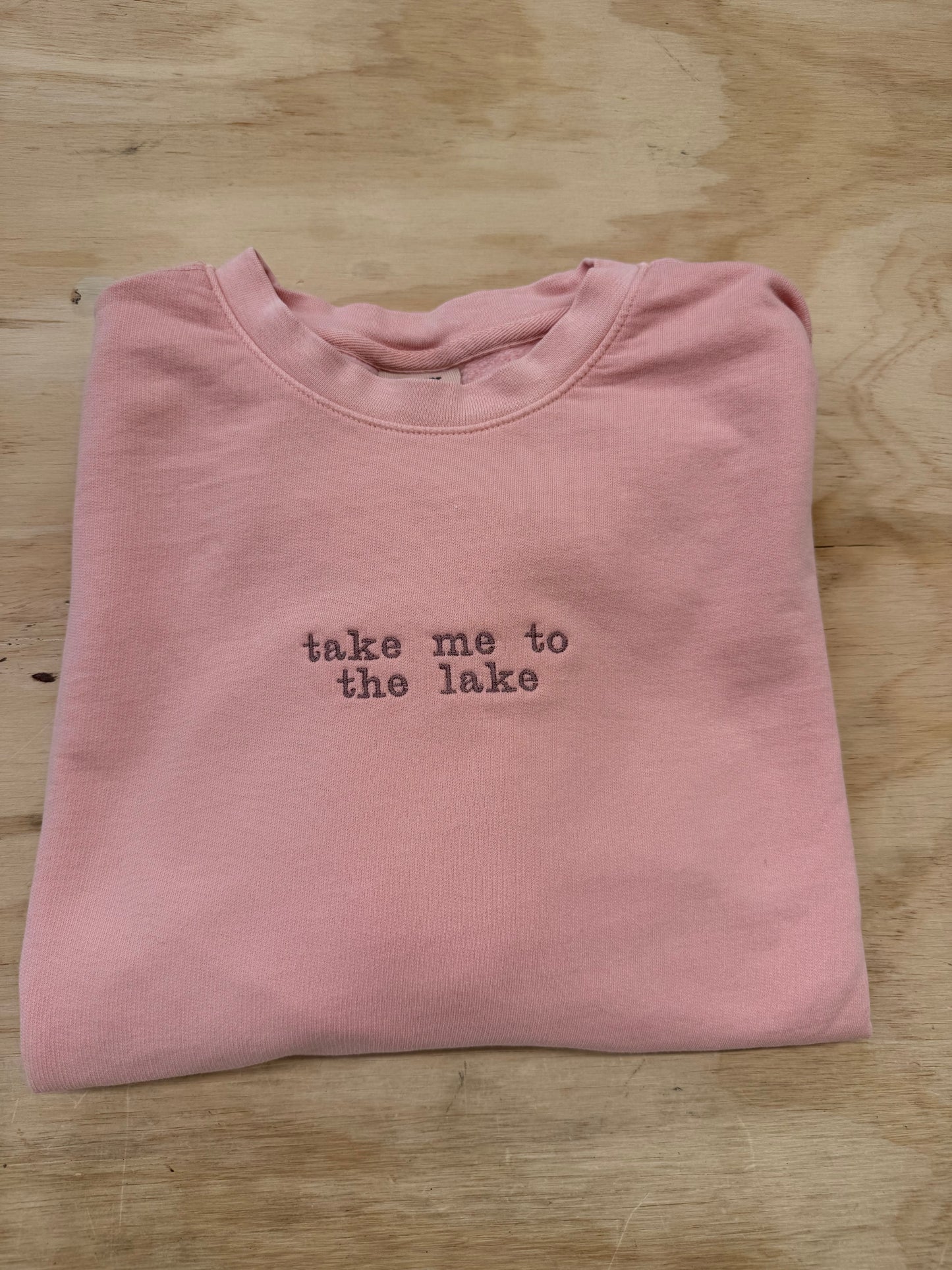 Take Me To The Lake Embroidered Crew