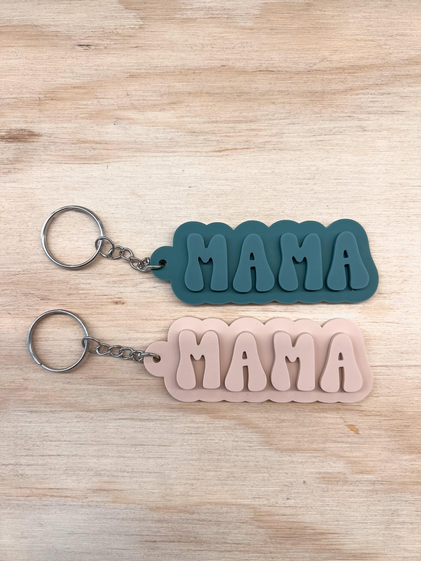 Bubble Letter Mama Keychain