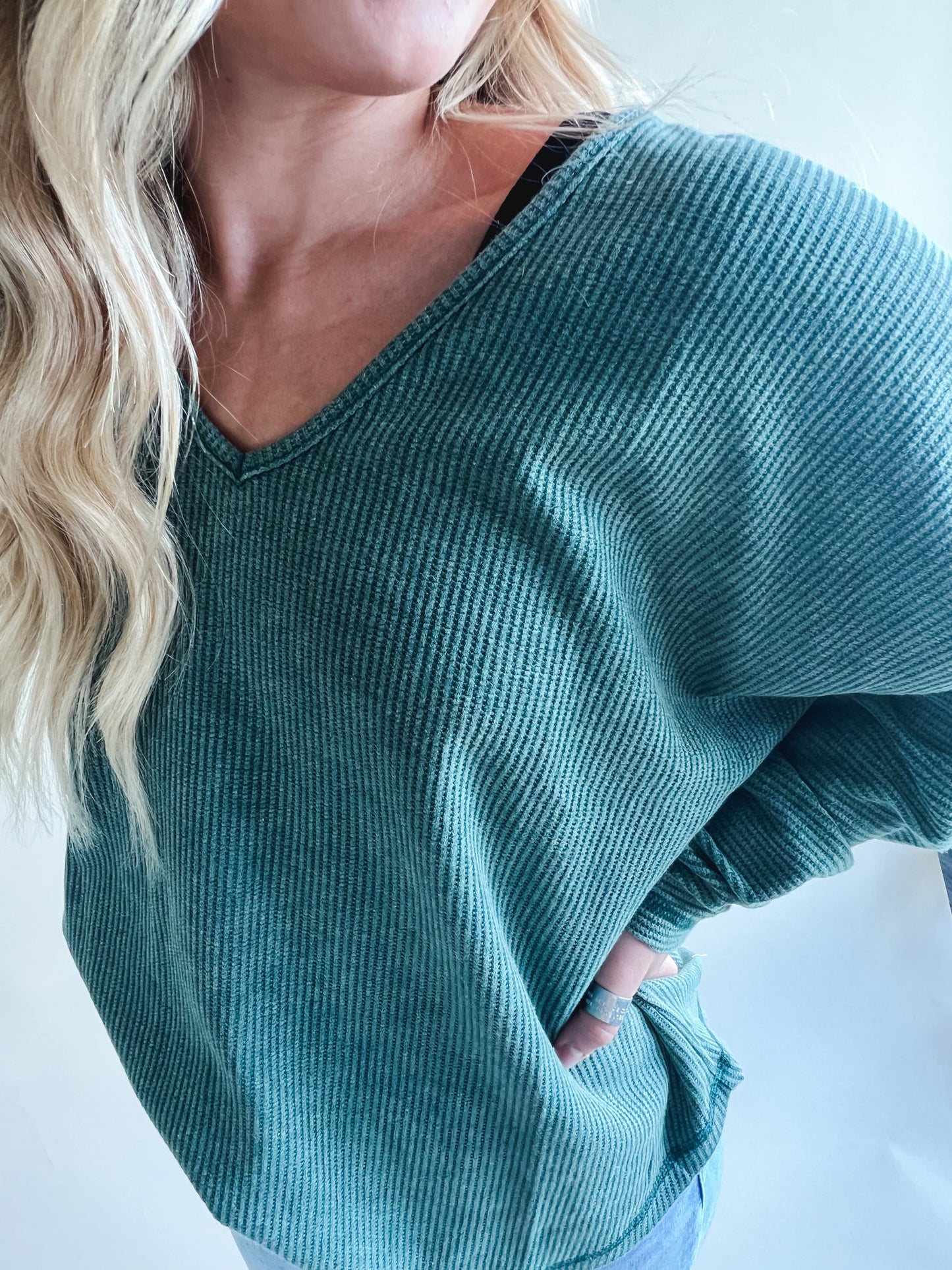 Washed Green Sweater