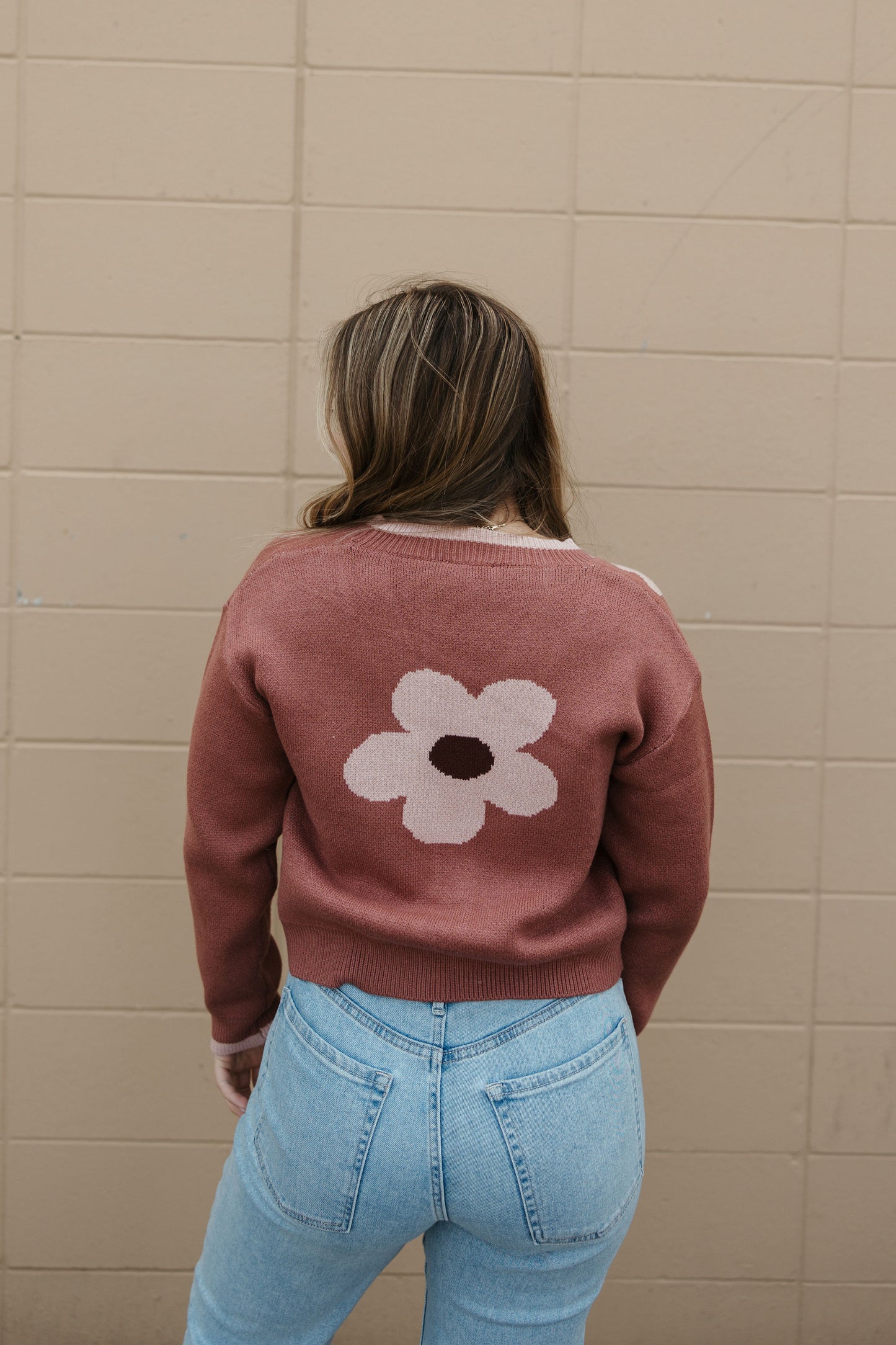 Fall Flower Sweater Cardigan