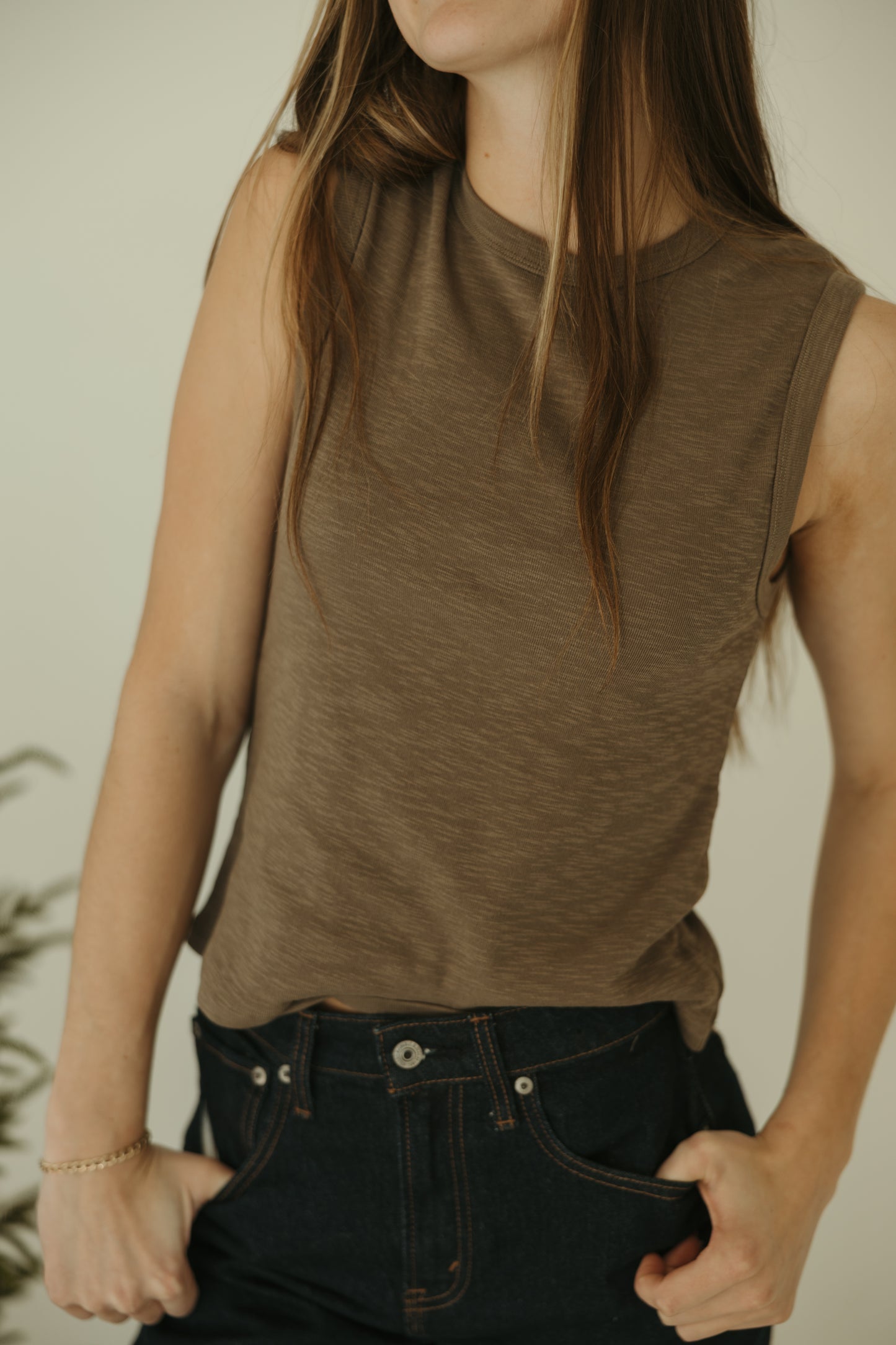 Sleeveless Cotton Tank Top