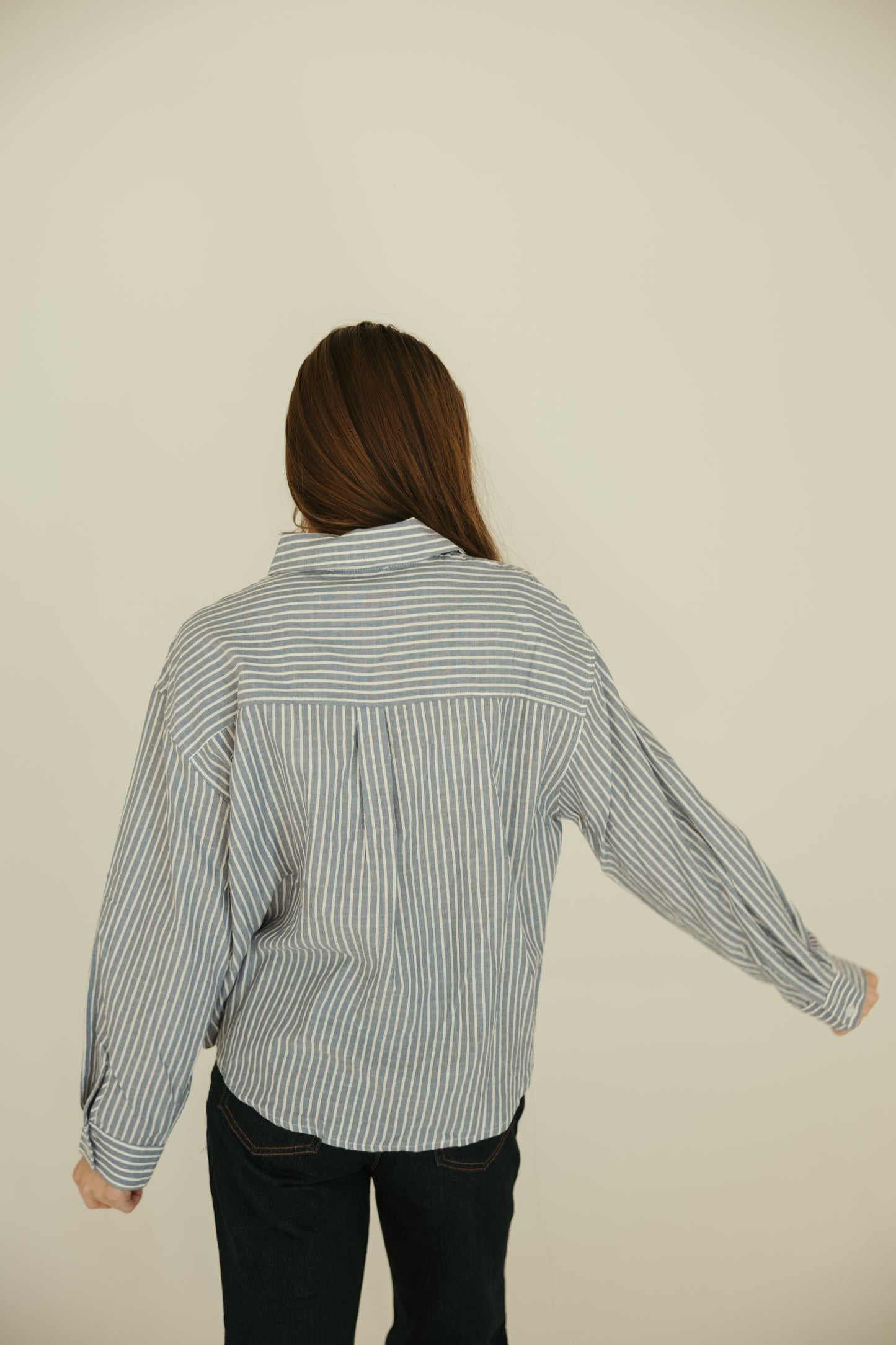 Blue Stripe Collared Button Down
