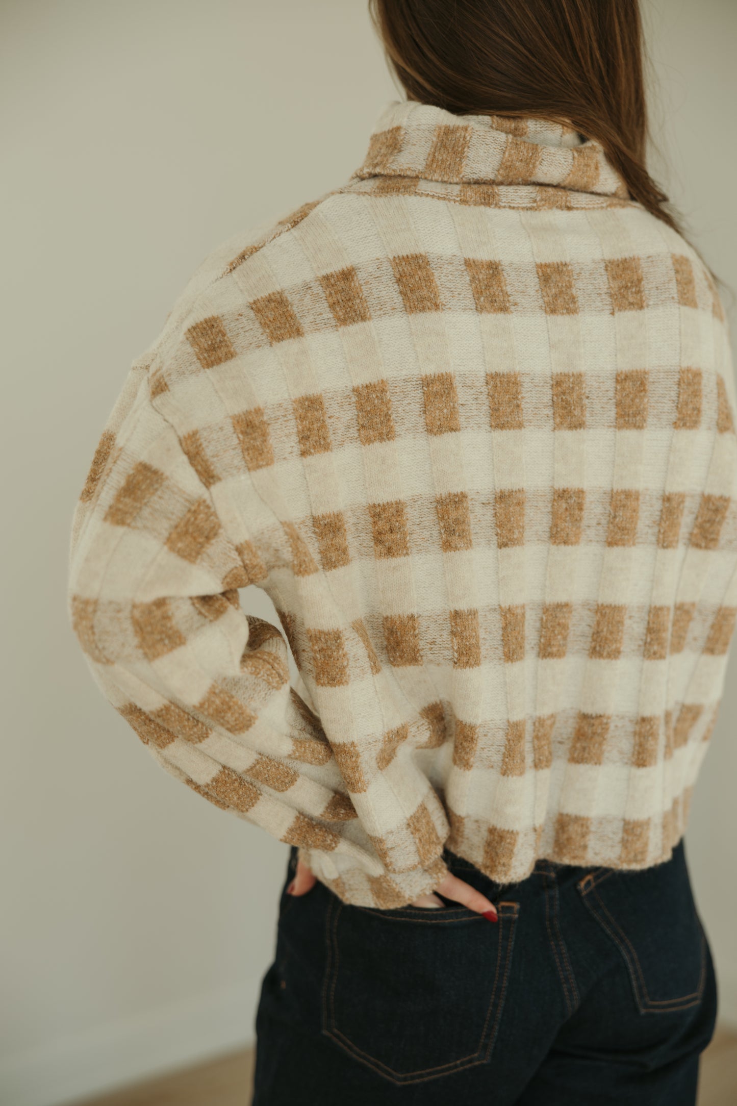 Taupe Multicolor Turtleneck
