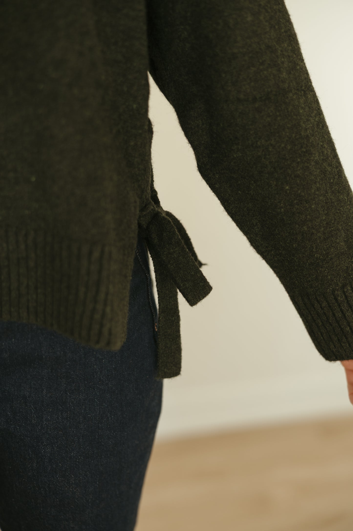 Olive Split Hem Sweater