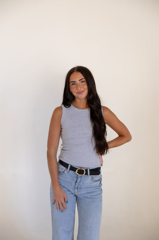 Basic Ribbed Round Neck Tank