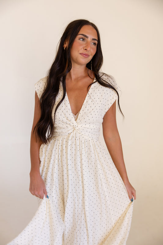 Textured Polka Dot Maxi Dress