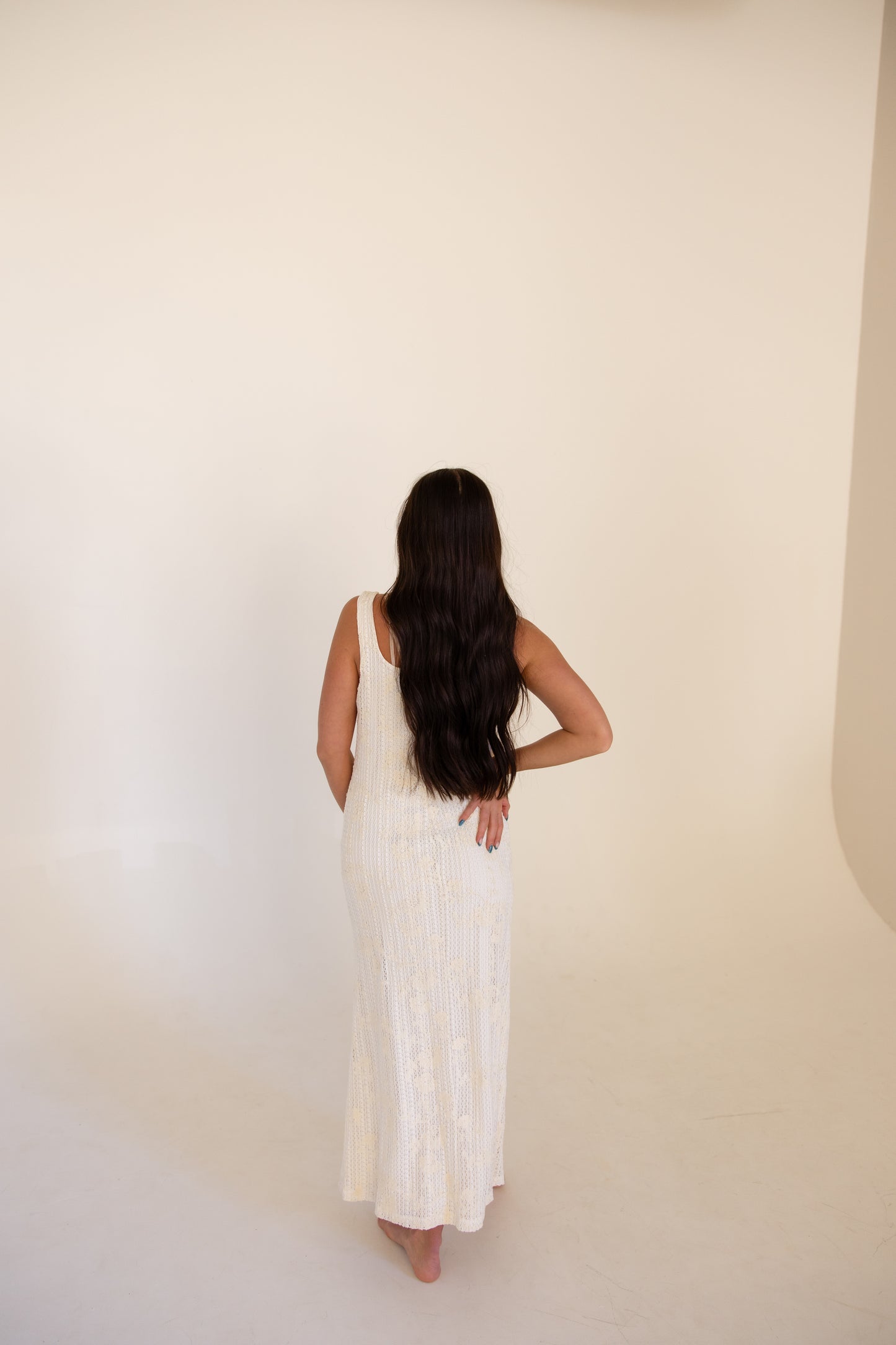 Natural Floral Net Dress