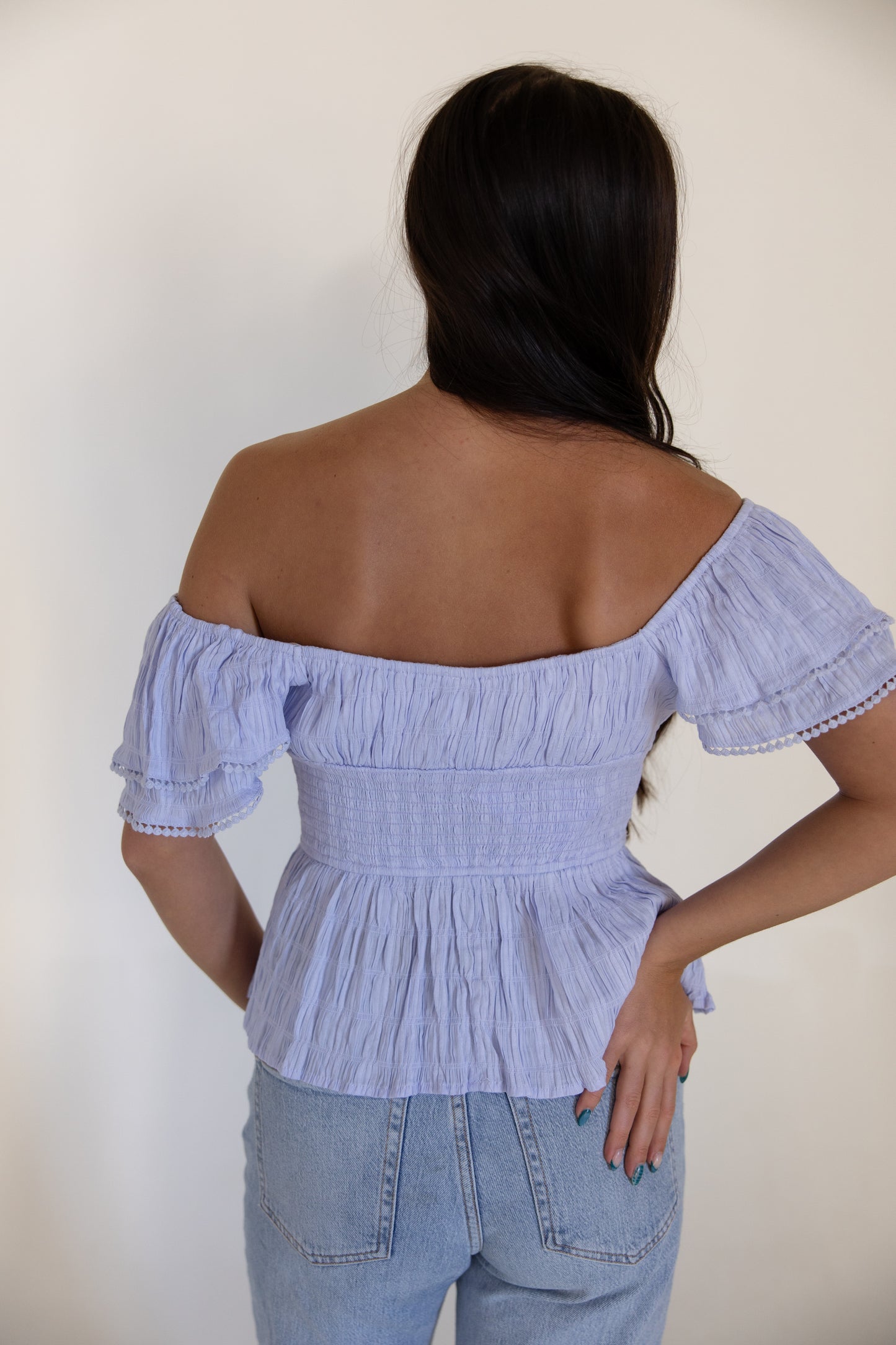 Lilac Flitter Sleeve Top