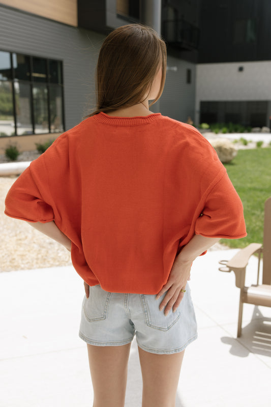 Plus Red Short Sleeve Top