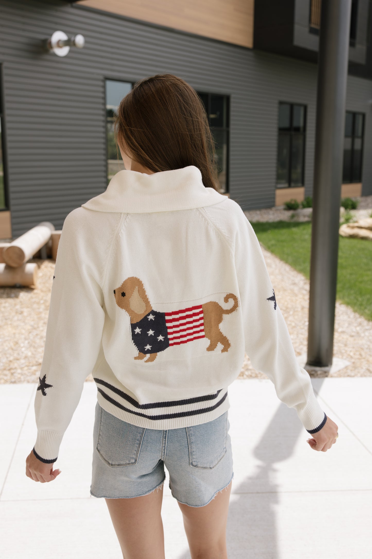 Patriotic Puppy Cardigan Sweater