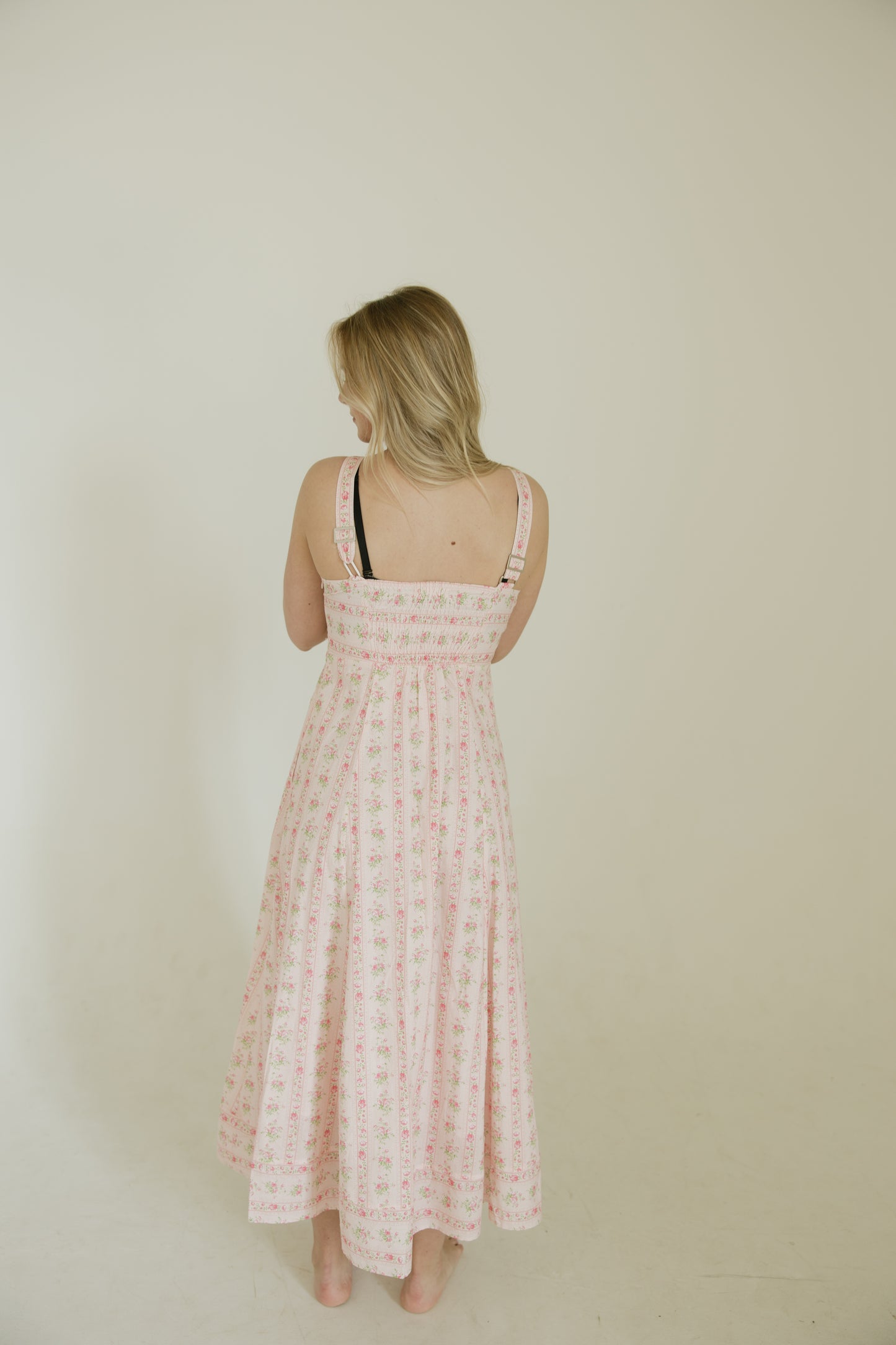 Pink Antique Floral Maxi Dress
