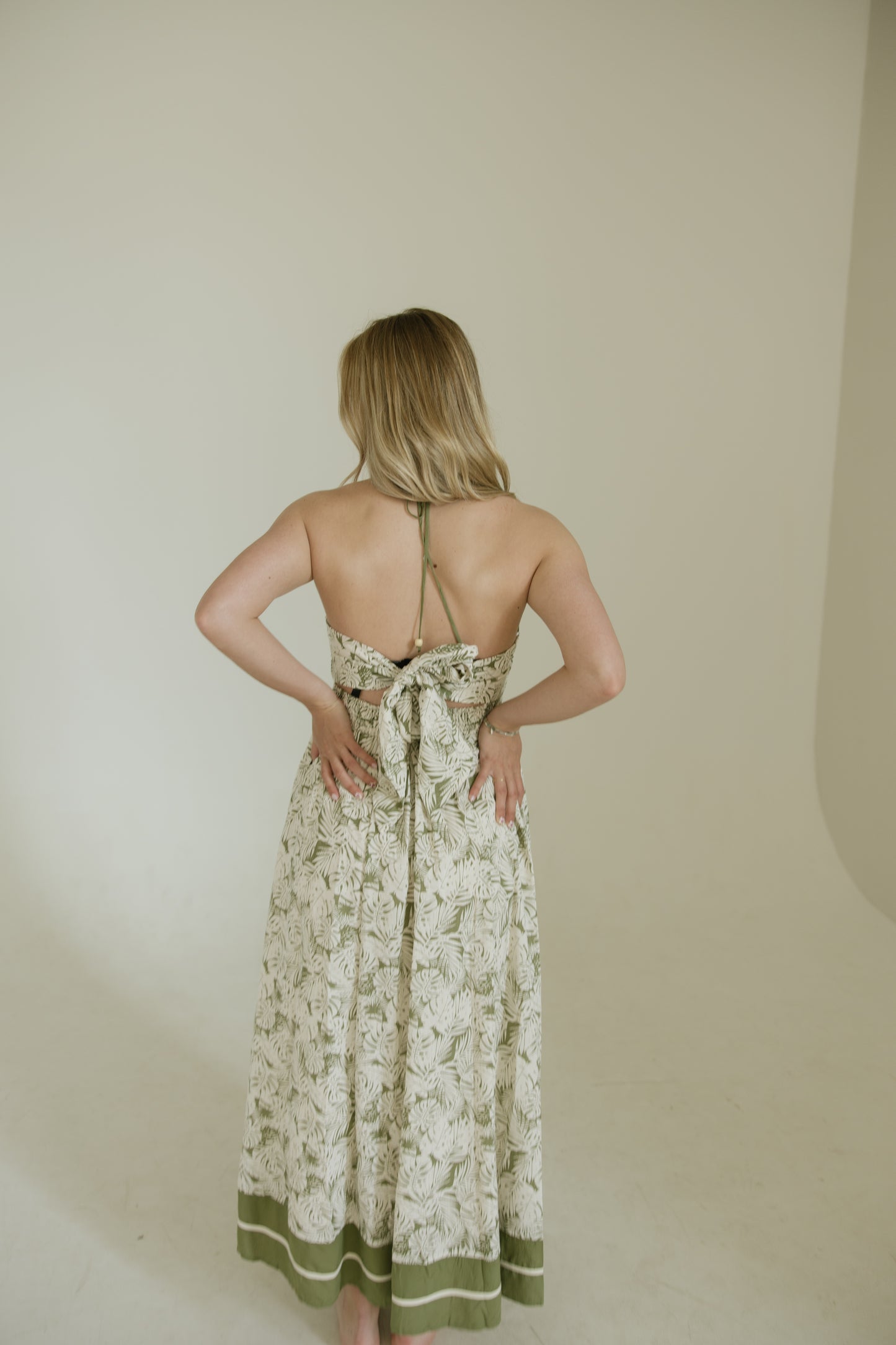 Olive Palm Resort Maxi Dress
