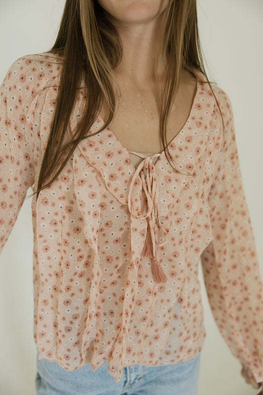Pink Daisy Chiffon Blouse