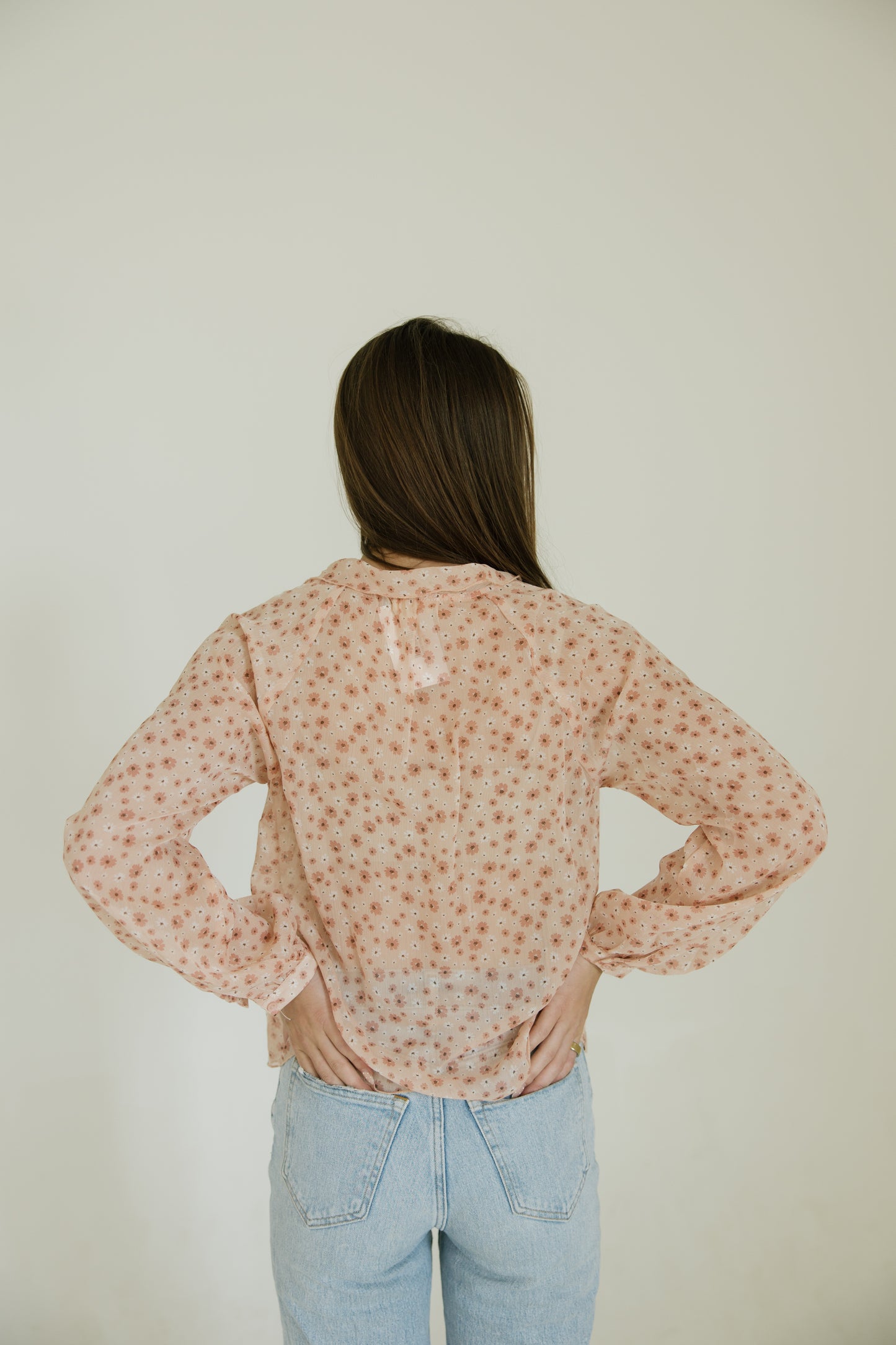 Pink Daisy Chiffon Blouse