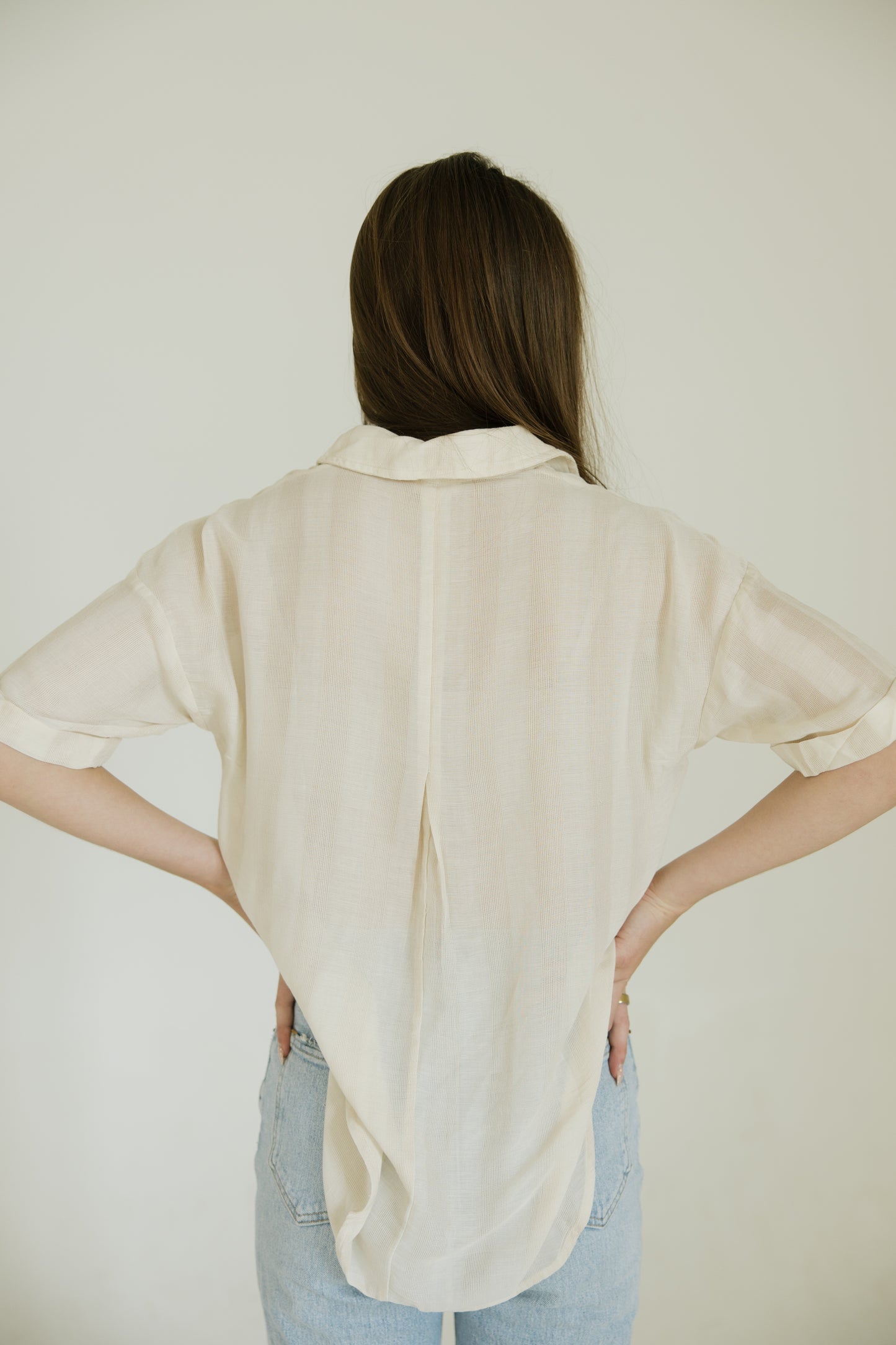 Natural Relaxed Collared Button Down