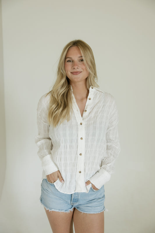 White Wrinkled Button Down