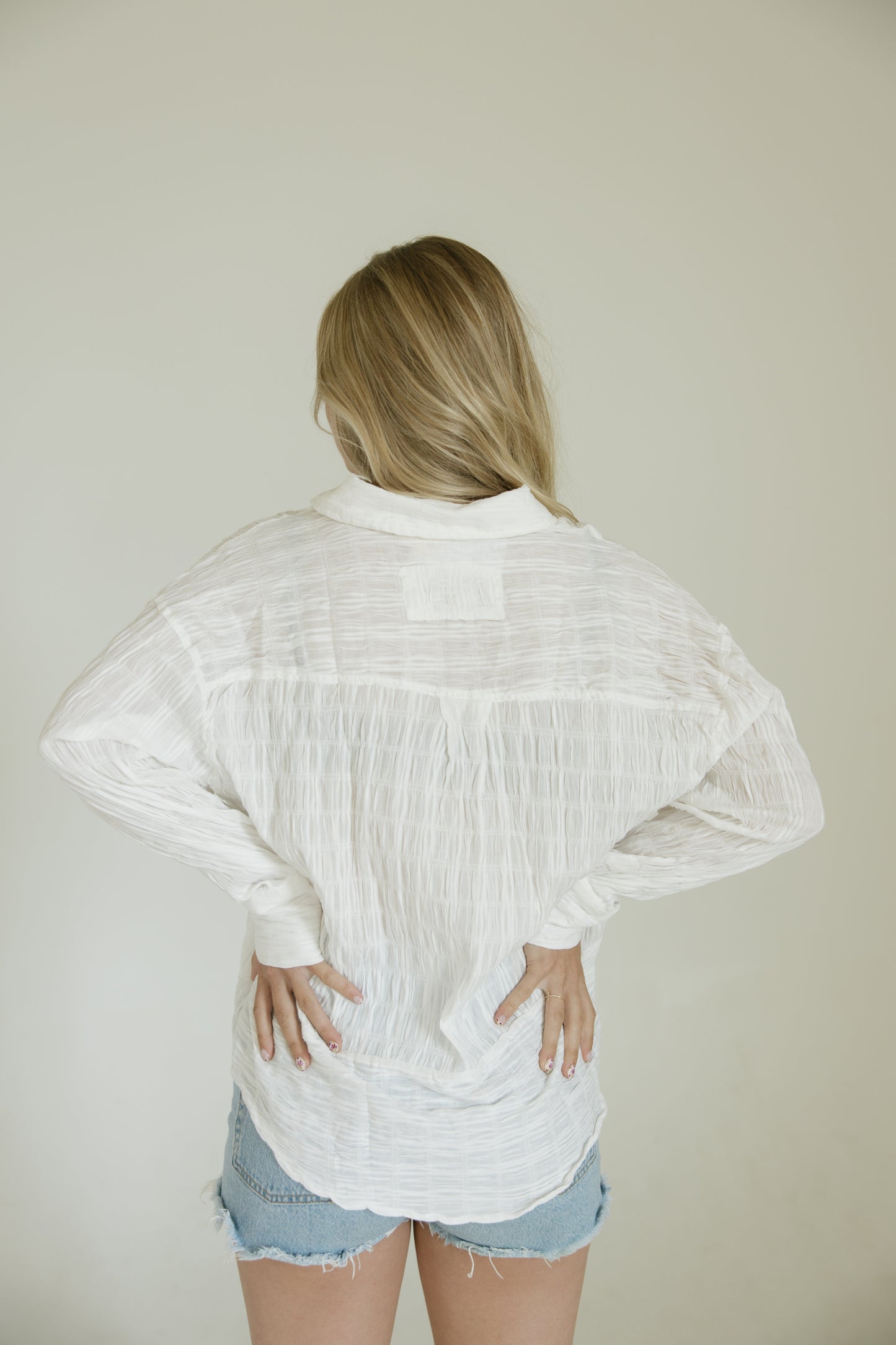 White Wrinkled Button Down
