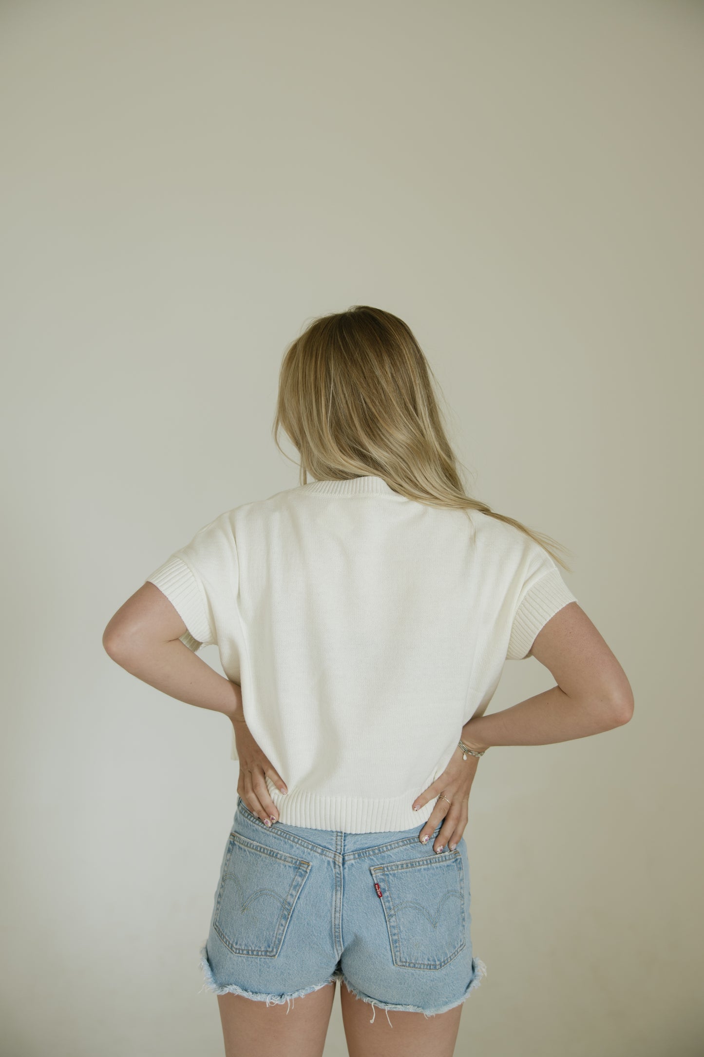 Strawberry Motif Short Sleeve Sweater