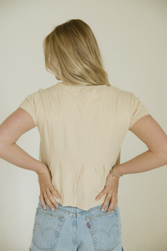 Oat Pleated Swing Top