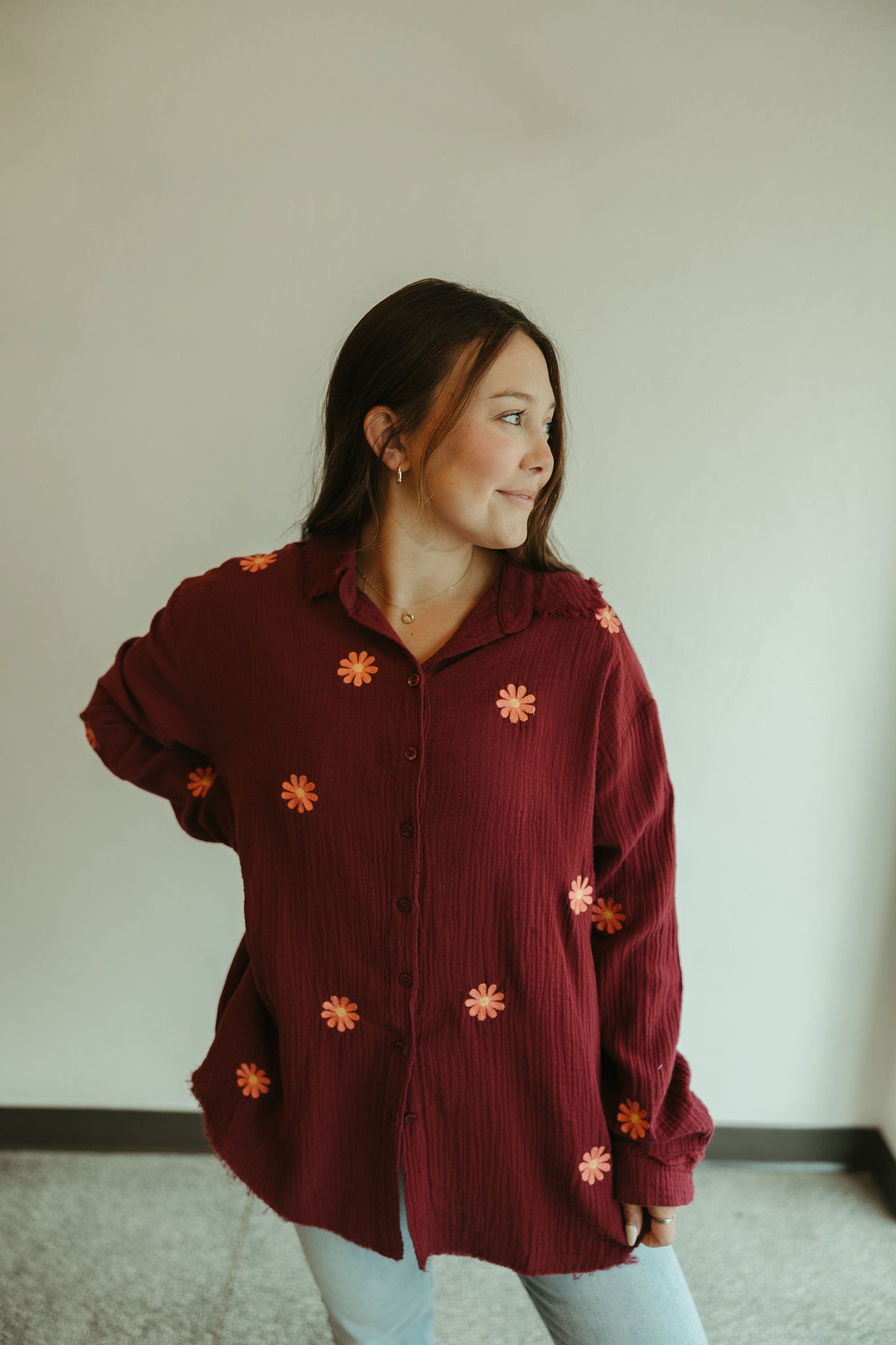 Auburn Daisy Button Down