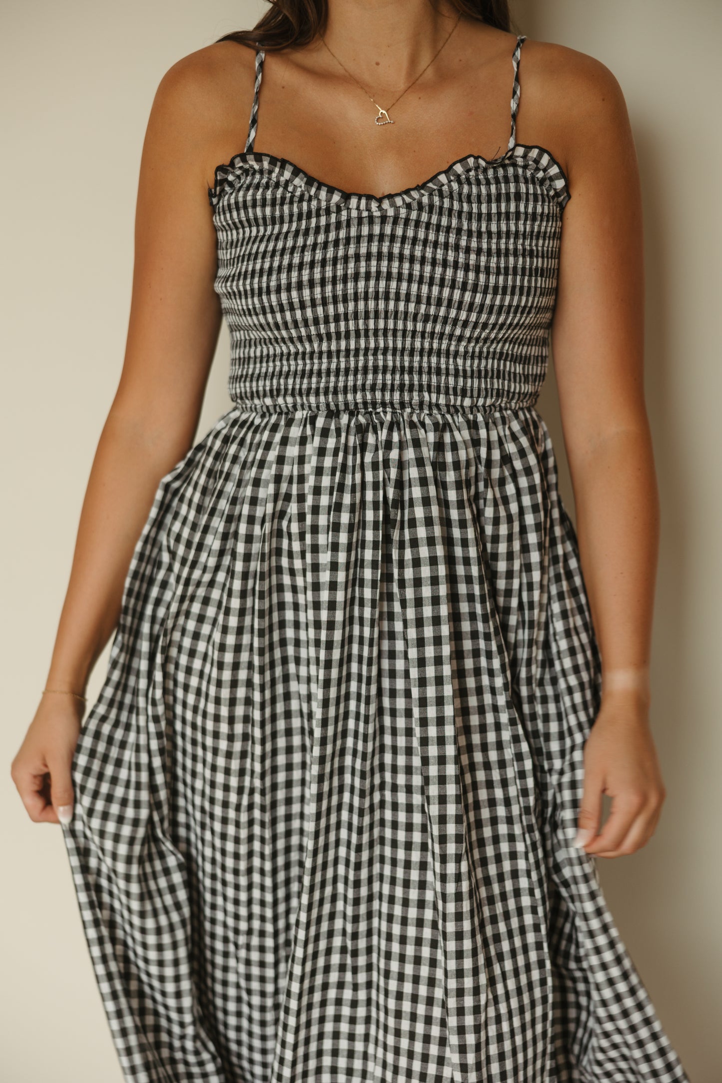 Black and White Gingham Maxi Dress