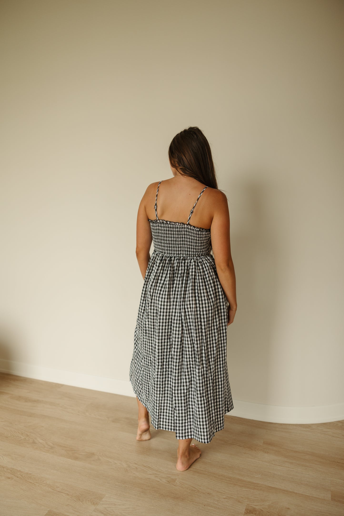 Black and White Gingham Maxi Dress