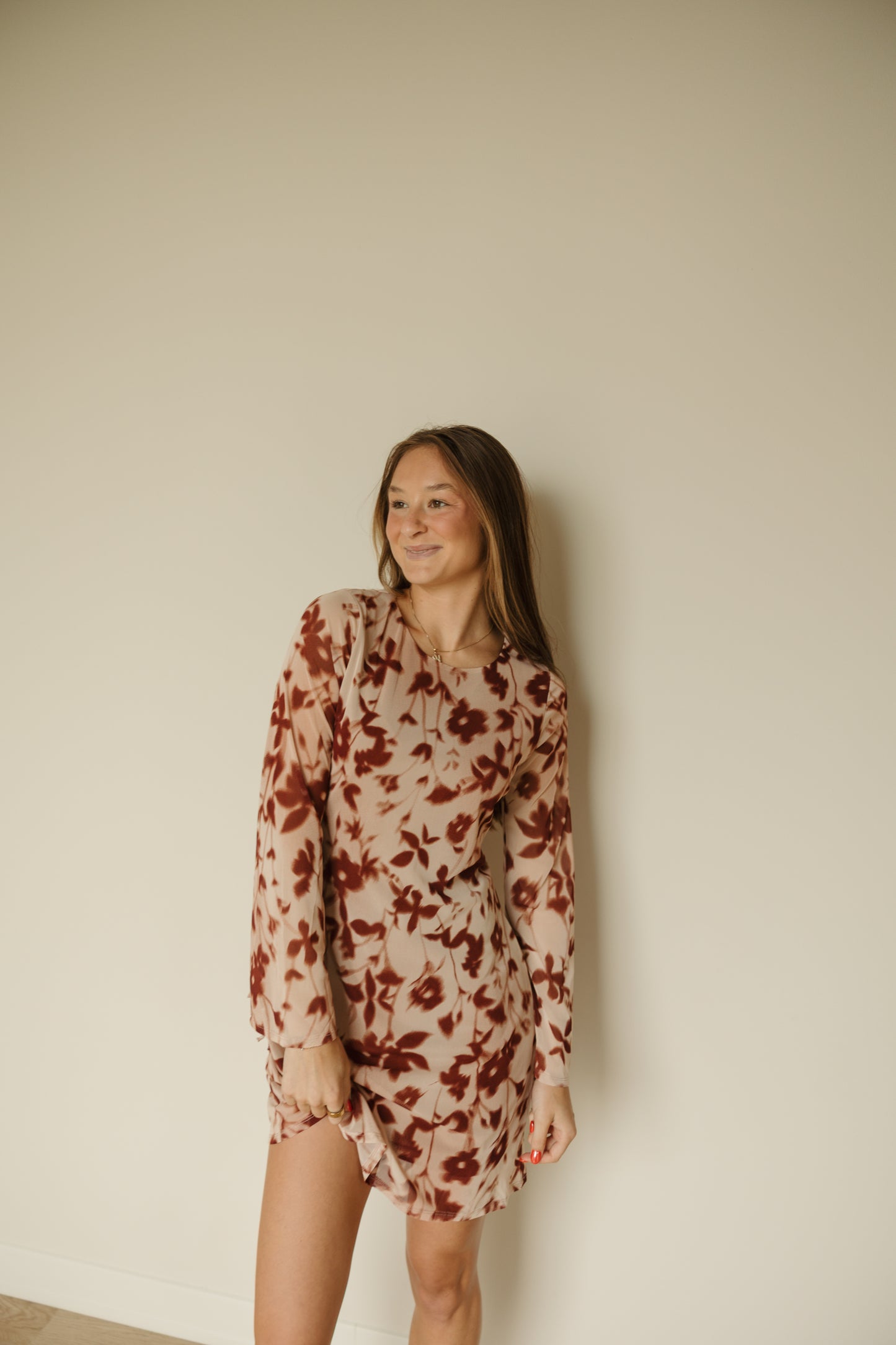 Bell Sleeve Floral Mini Dress