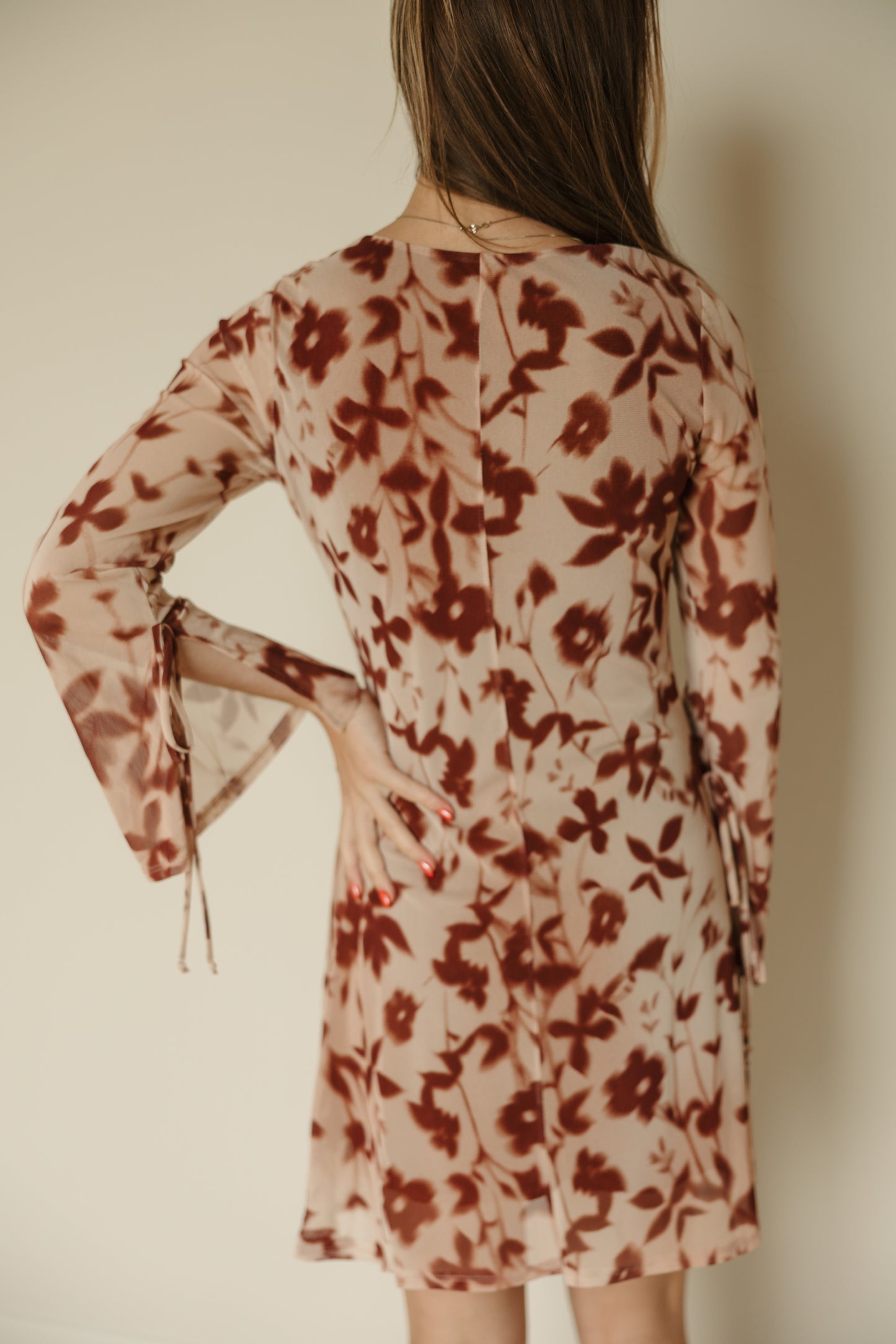 Bell Sleeve Floral Mini Dress