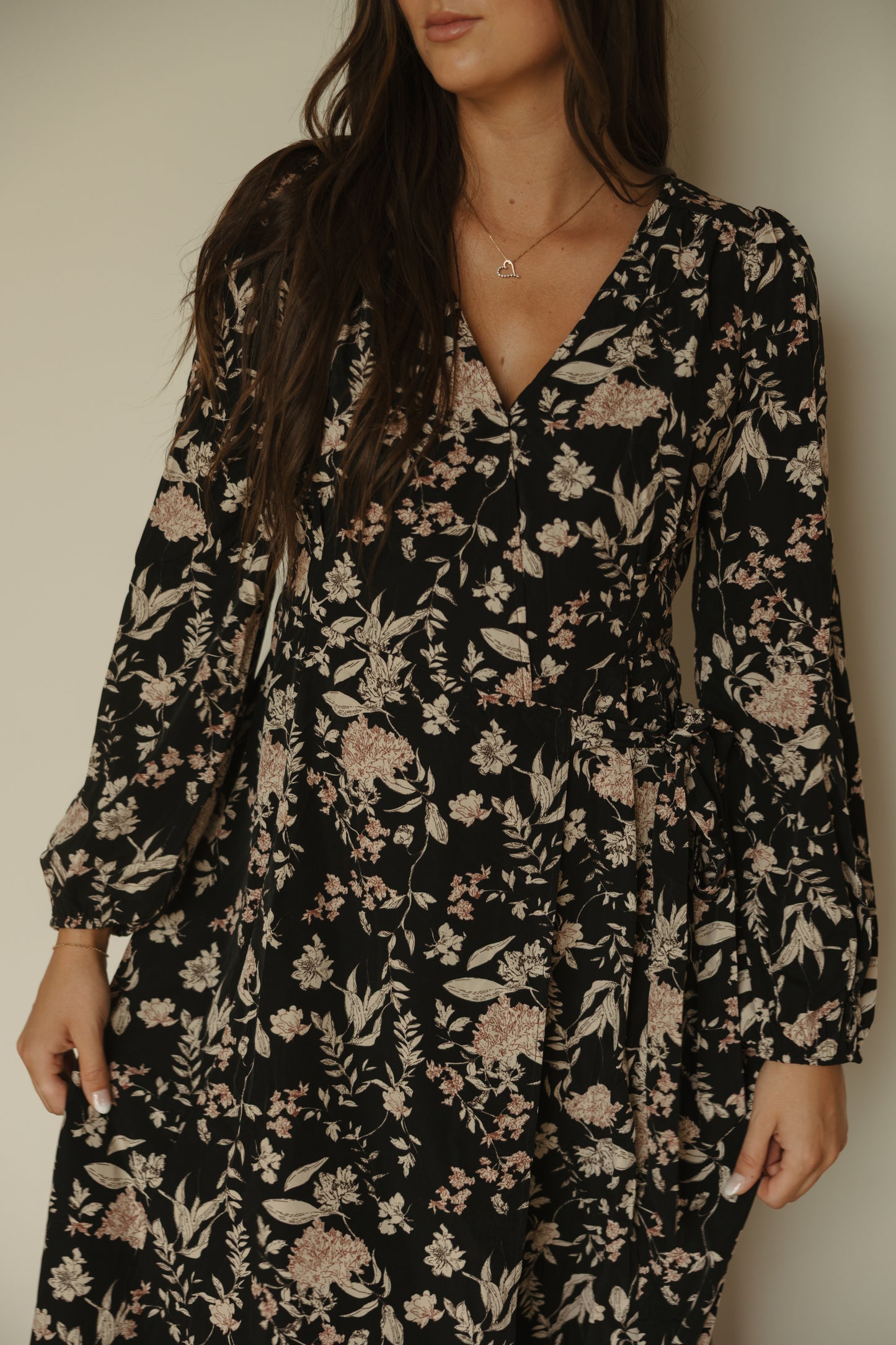 Fall Floral Wrap Maxi Dress