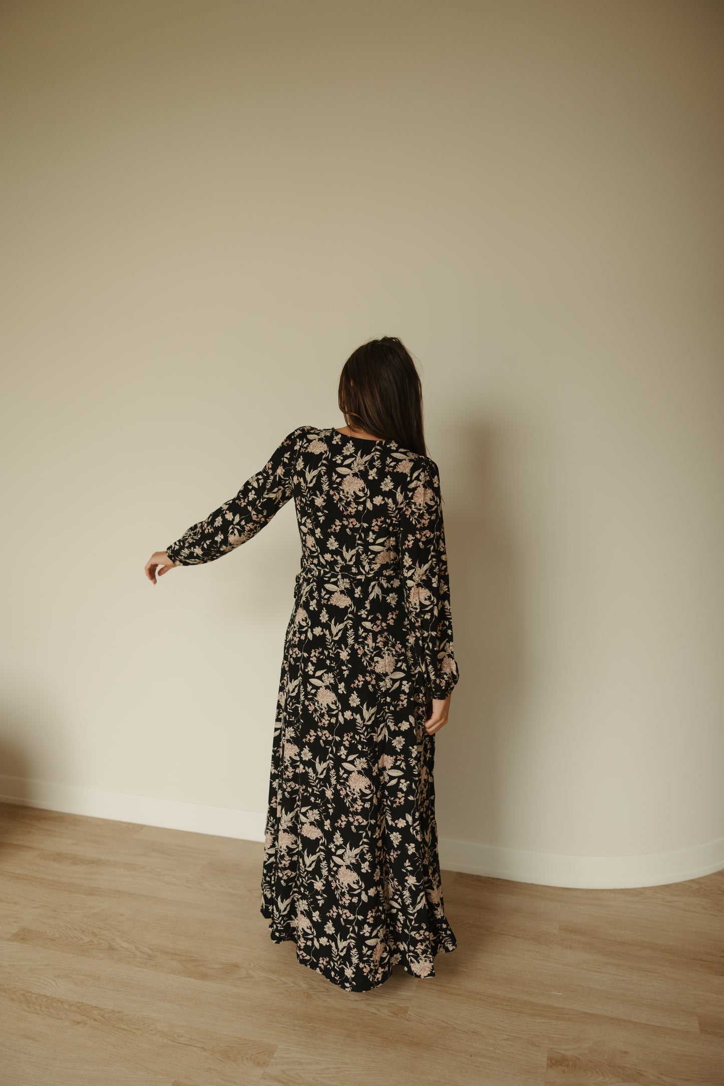 Fall Floral Wrap Maxi Dress