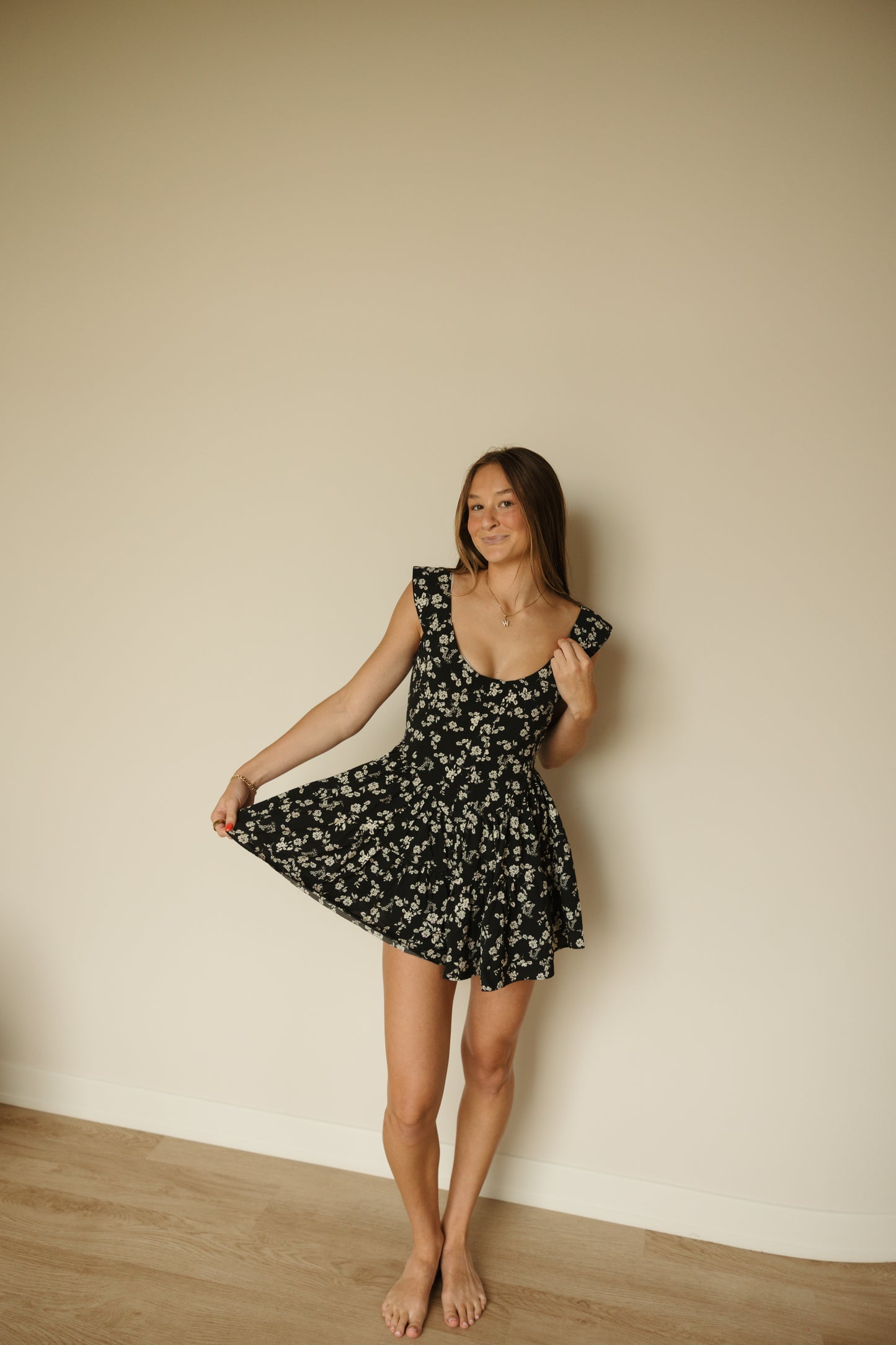 Floral Print Flared Romper