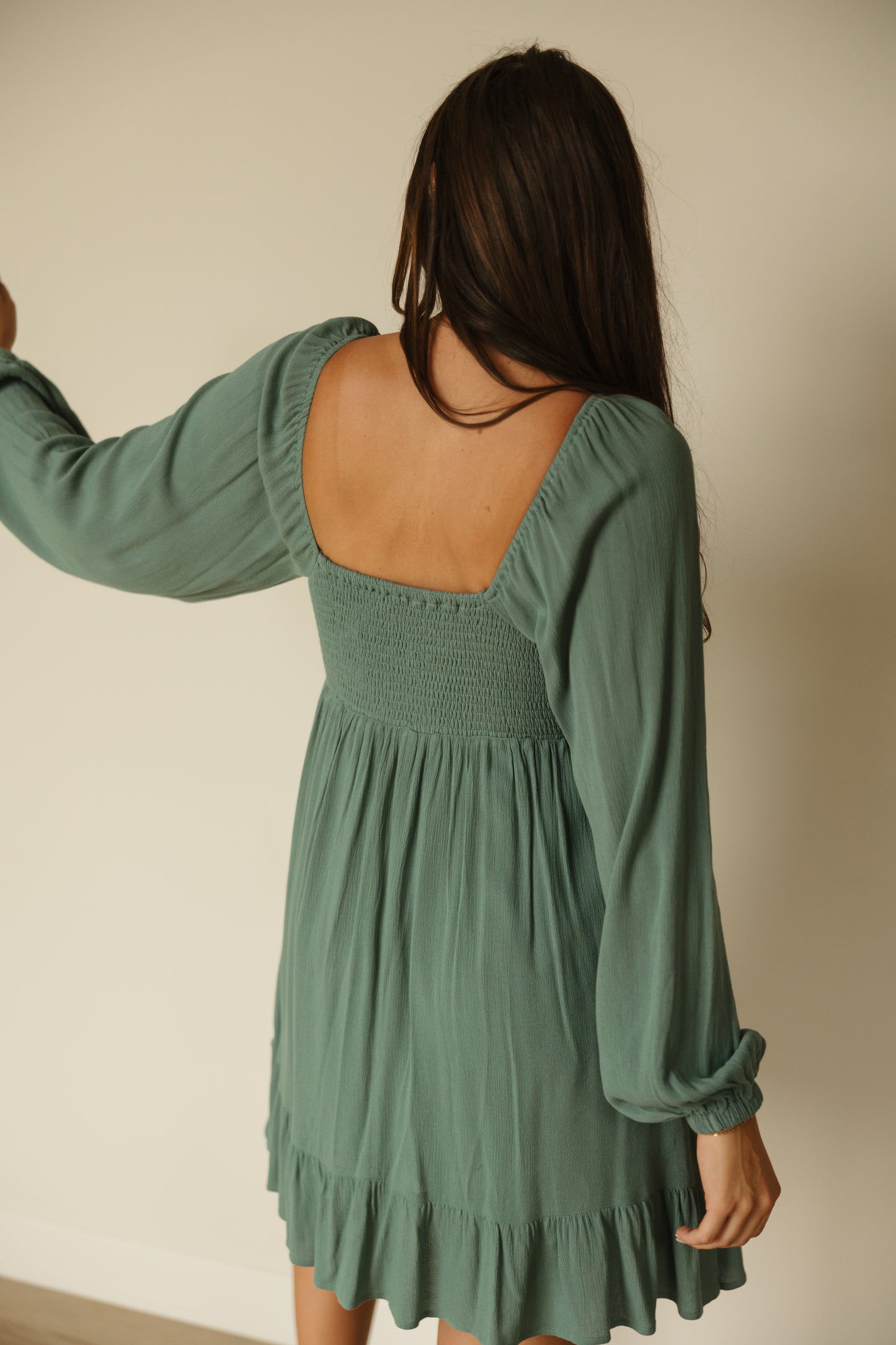 Eucalyptus Long Sleeve Babydoll Dress