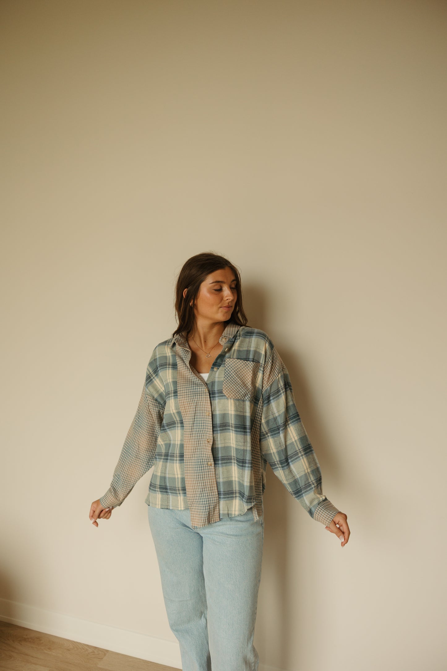 Blue Multiplaid Button Down
