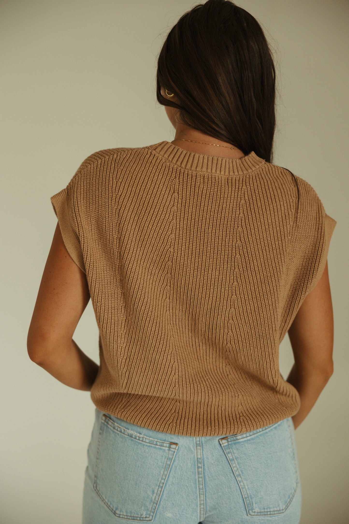 Latte Knit Sweater Top