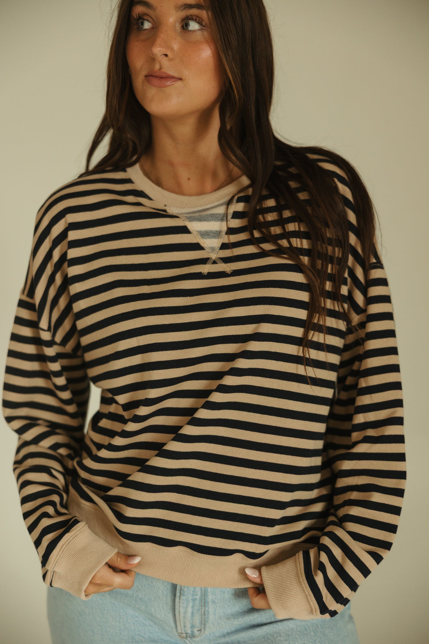 Brown & Navy Stripe Pullover