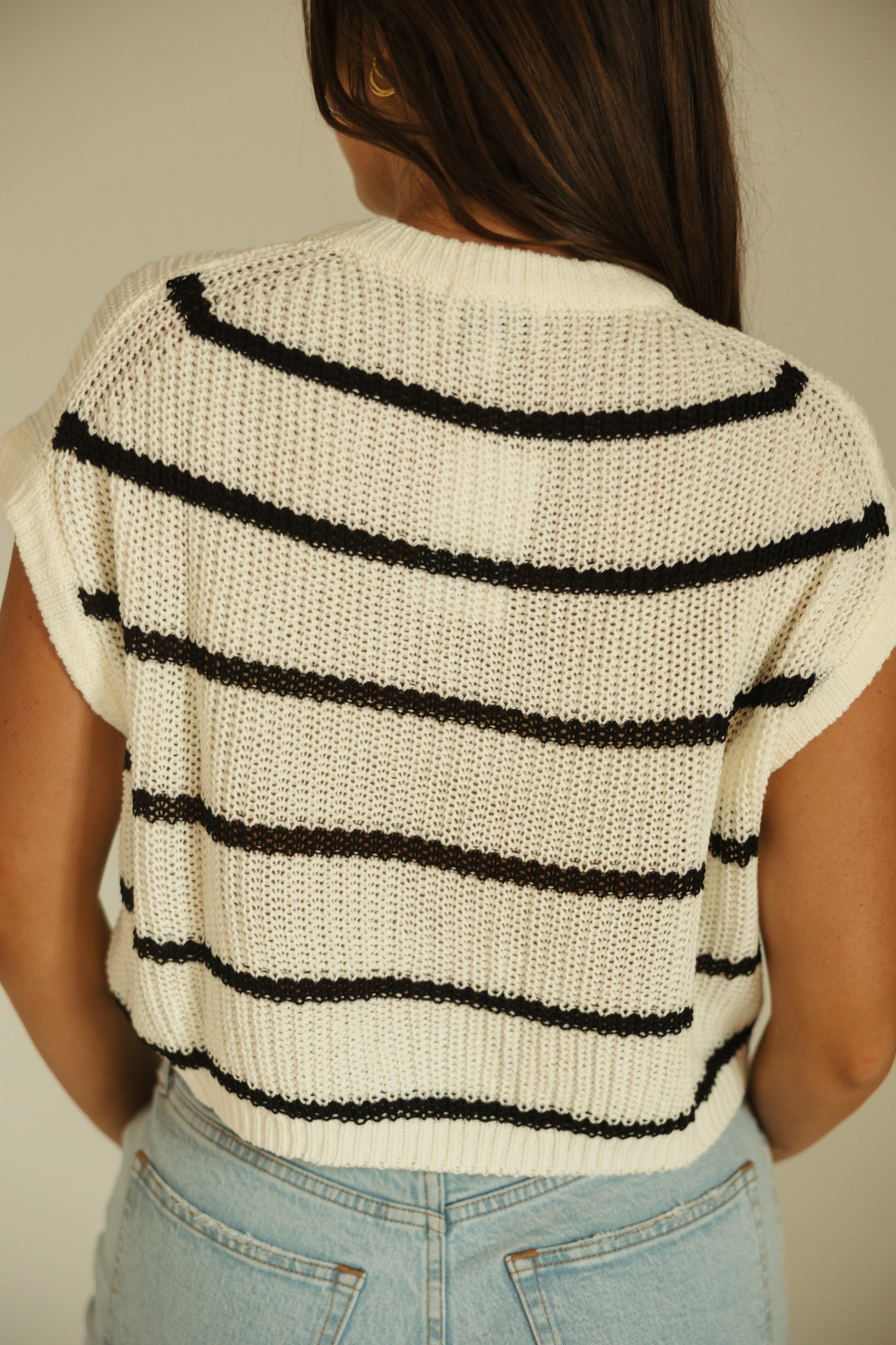 Stripe Dolman Sleeve Knitted Top