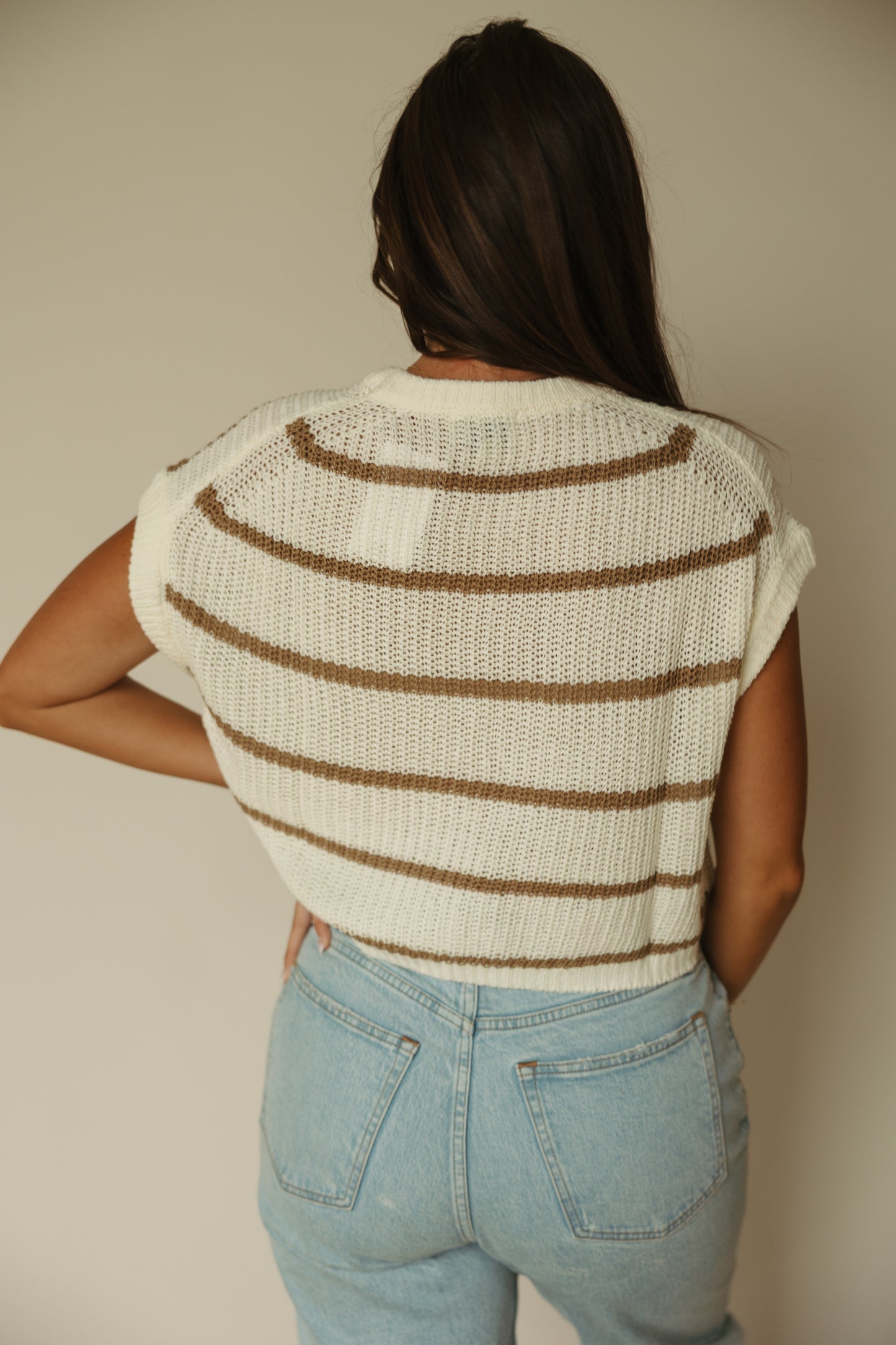 Stripe Dolman Sleeve Knitted Top