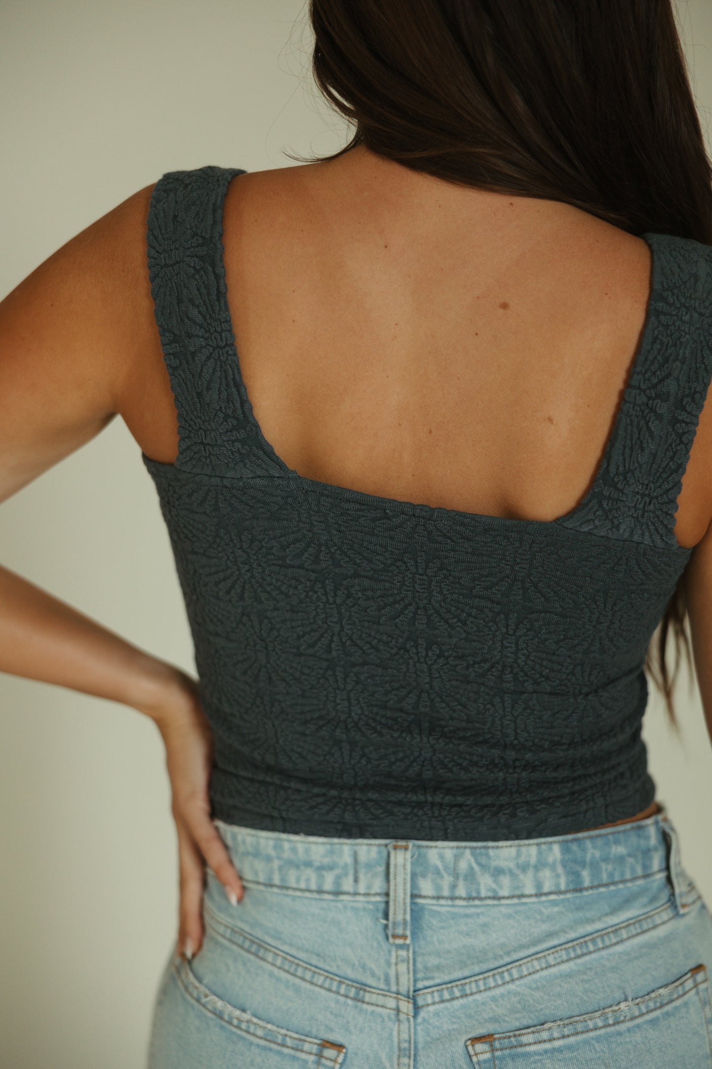 Textured Square Neck Tank