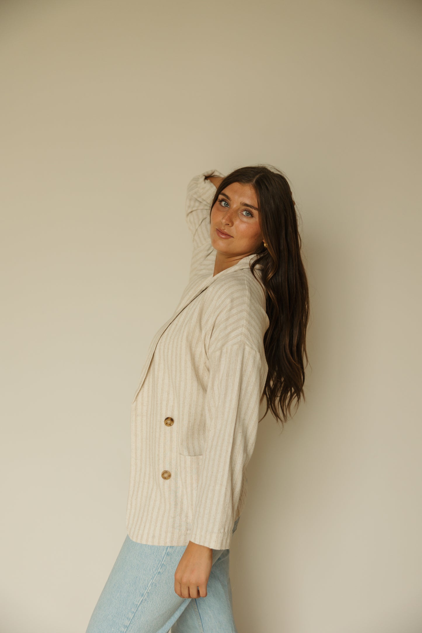 Khaki Stripe Blazer