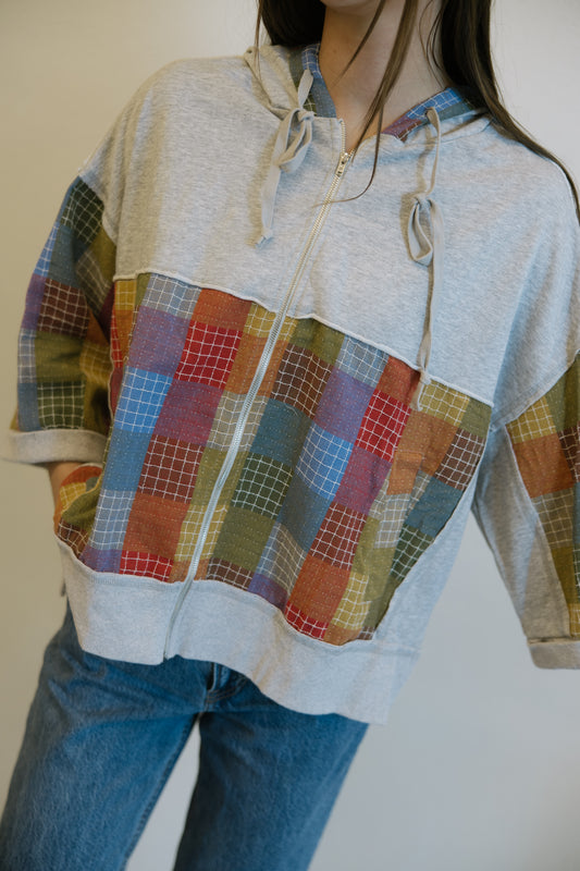 Multi Color Hoodie Cardigan